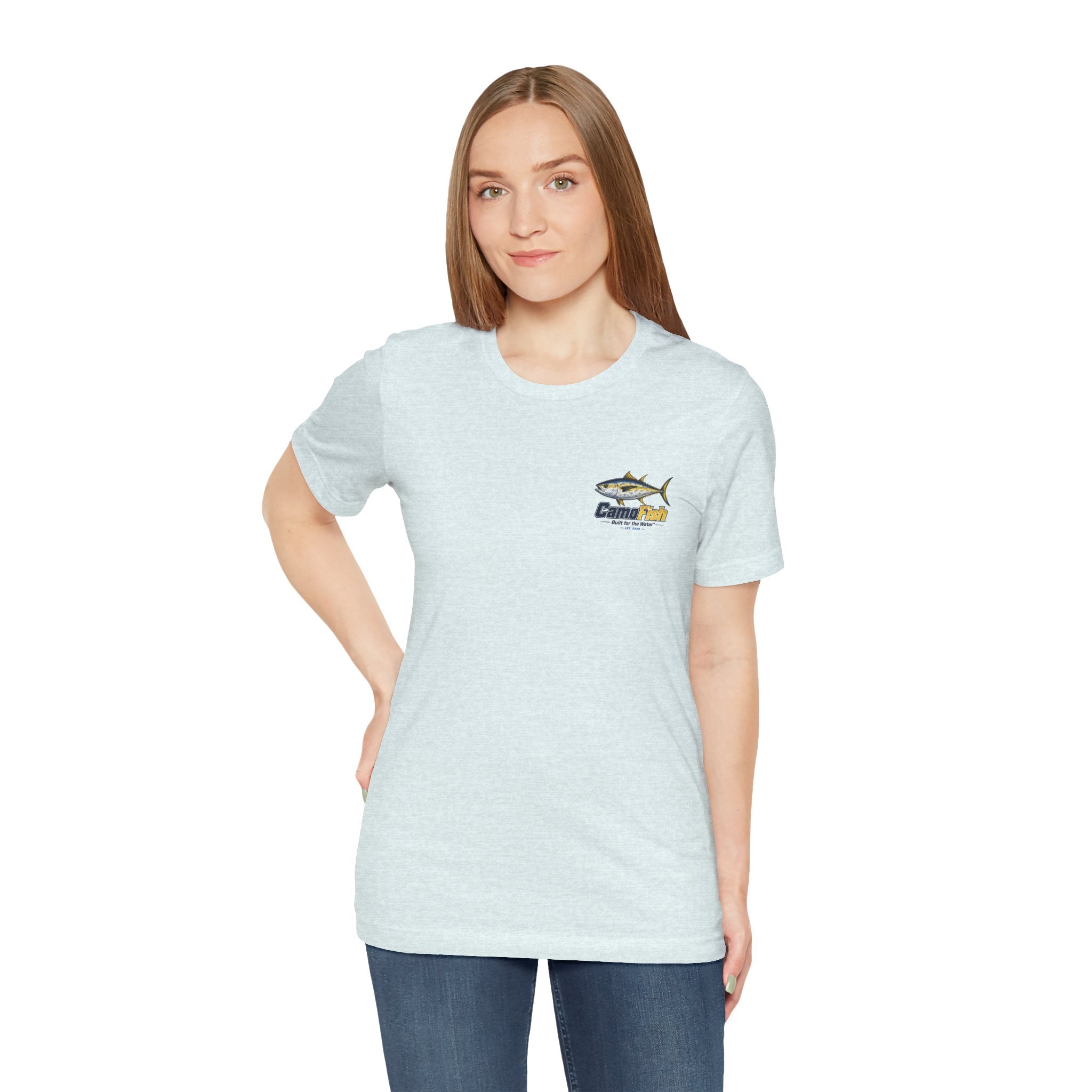 Fishing T-Shirt — "Camo Fish" Built for the Water Graphic Tee