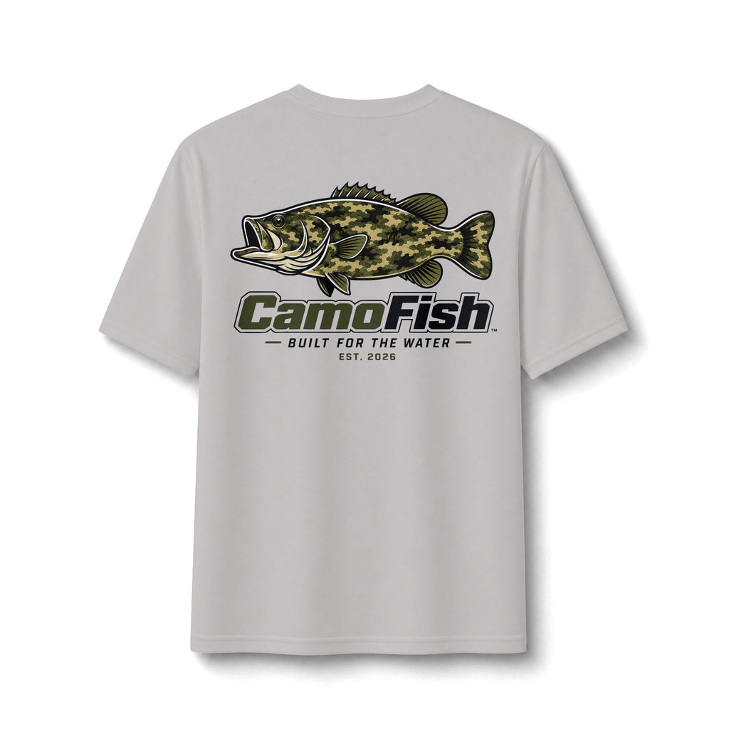 CamoFish Largemouth Bass Performance Tee – Built for the Water Fishing Shirt