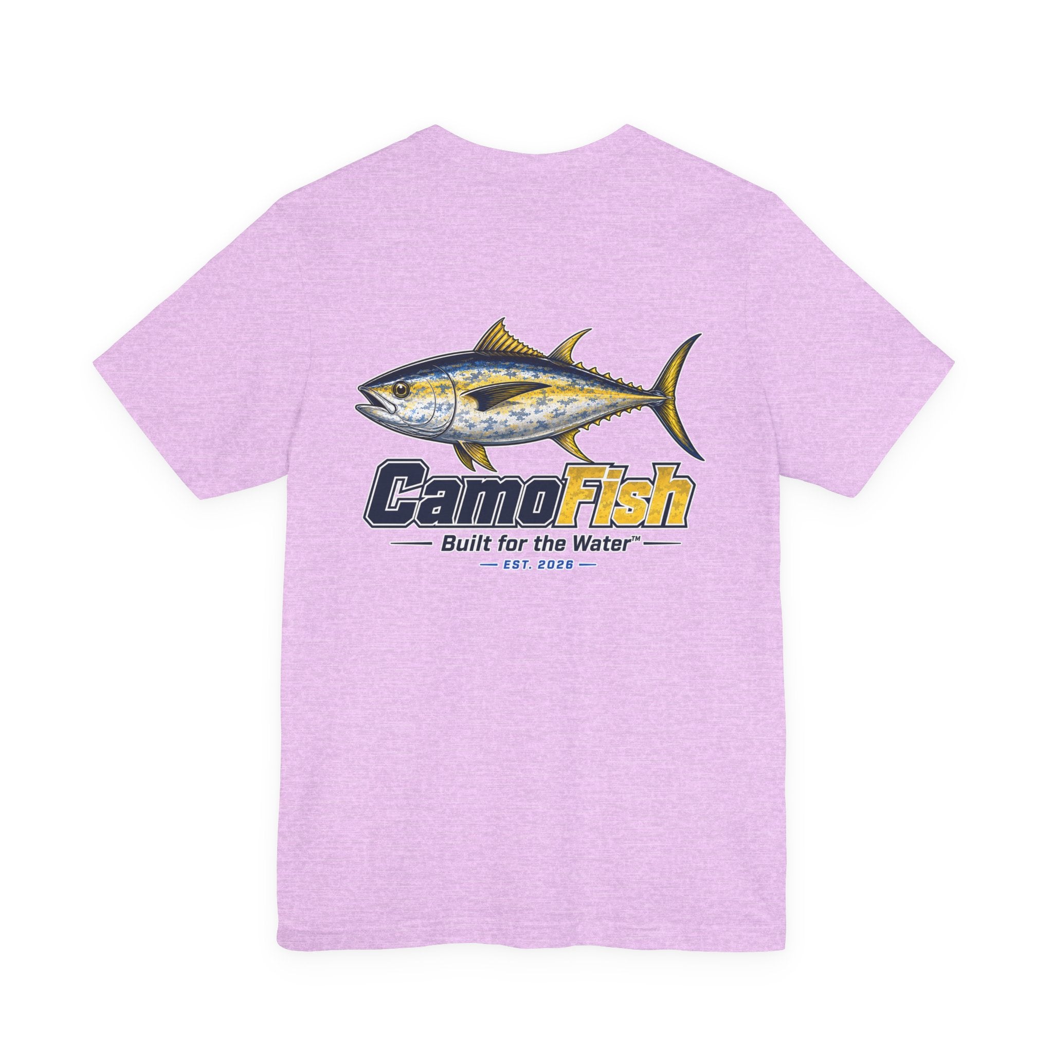 Fishing T-Shirt — "Camo Fish" Built for the Water Graphic Tee