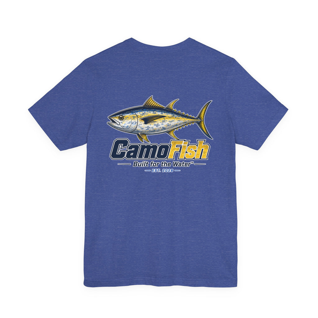 Fishing T-Shirt — "Camo Fish" Built for the Water Graphic Tee