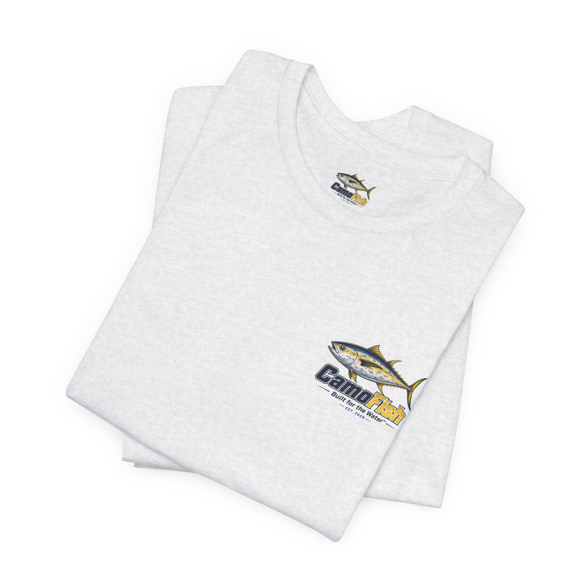 Fishing T-Shirt — "Camo Fish" Built for the Water Graphic Tee