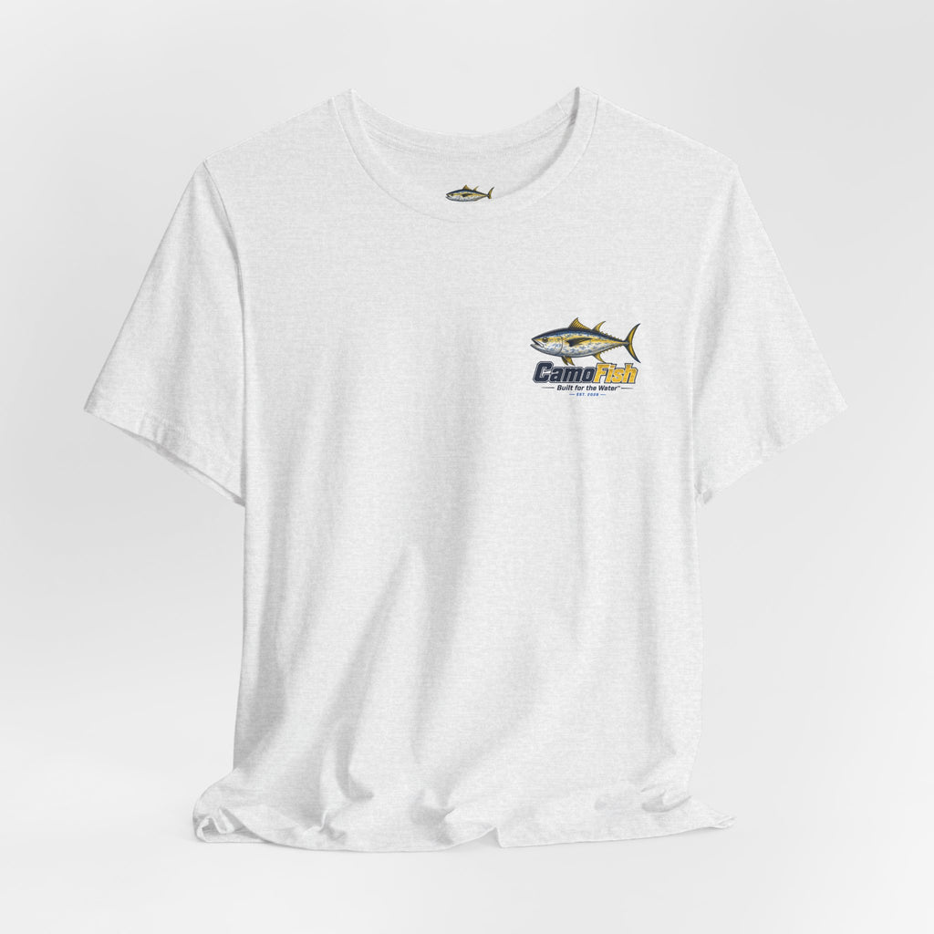 Fishing T-Shirt — "Camo Fish" Built for the Water Graphic Tee