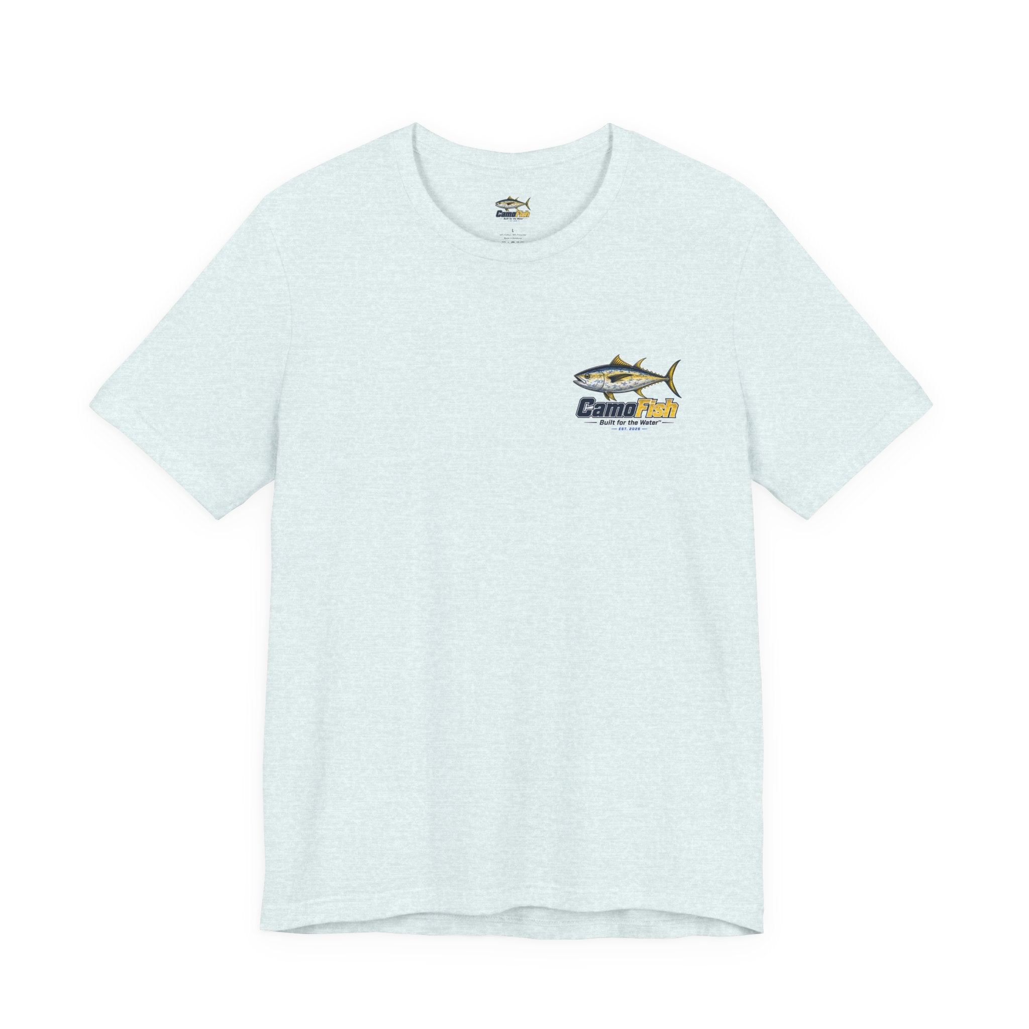 Fishing T-Shirt — "Camo Fish" Built for the Water Graphic Tee