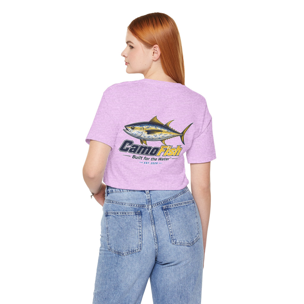 Fishing T-Shirt — "Camo Fish" Built for the Water Graphic Tee