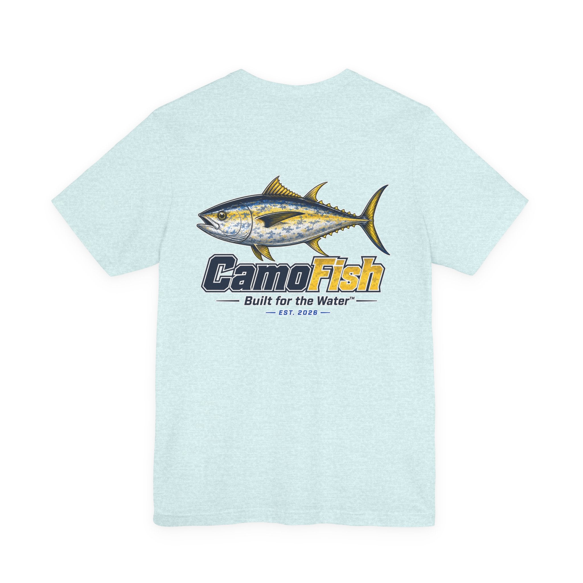 Fishing T-Shirt — "Camo Fish" Built for the Water Graphic Tee
