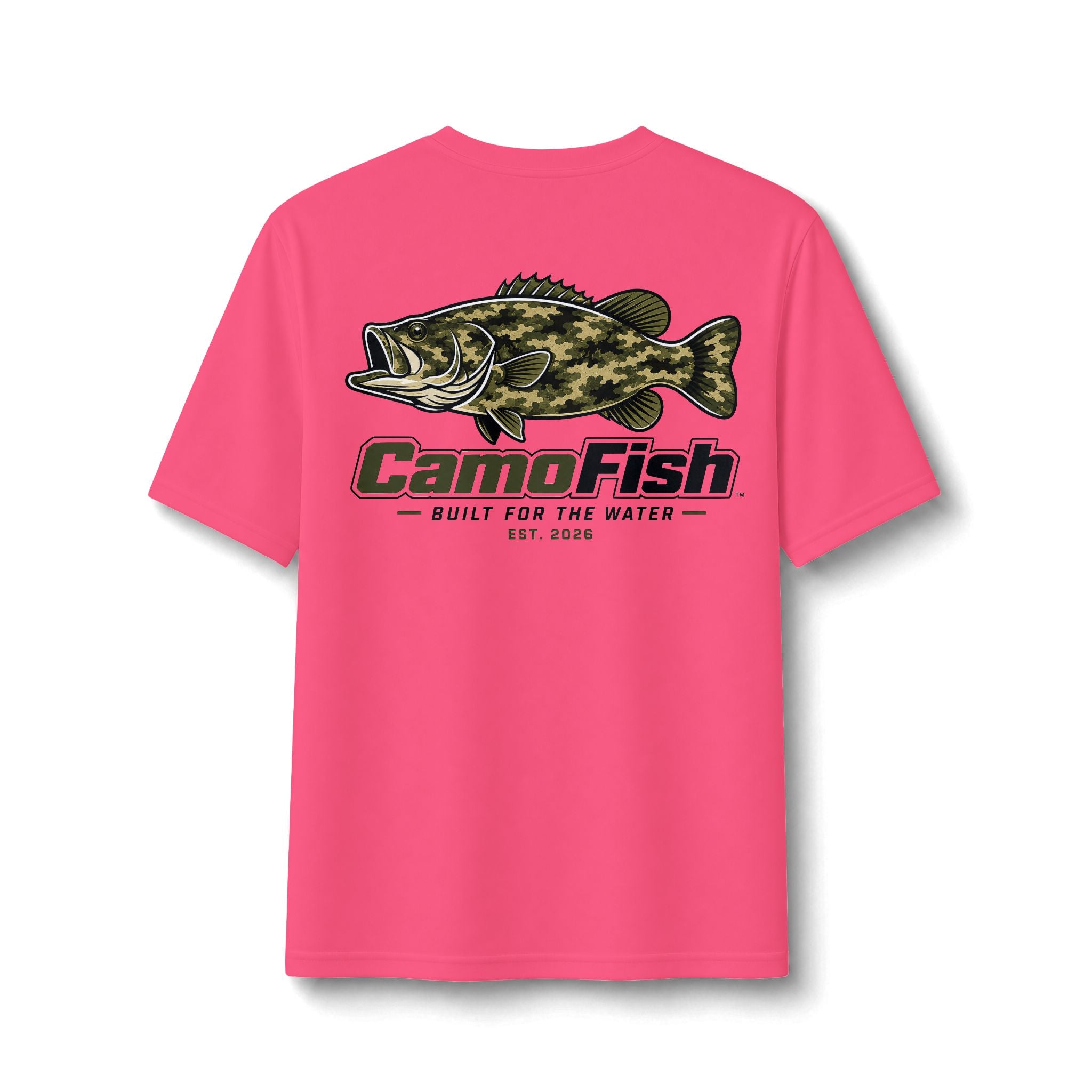 CamoFish Largemouth Bass Performance Tee – Built for the Water Fishing Shirt