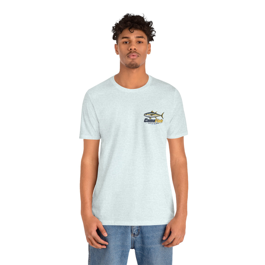 Fishing T-Shirt — "Camo Fish" Built for the Water Graphic Tee