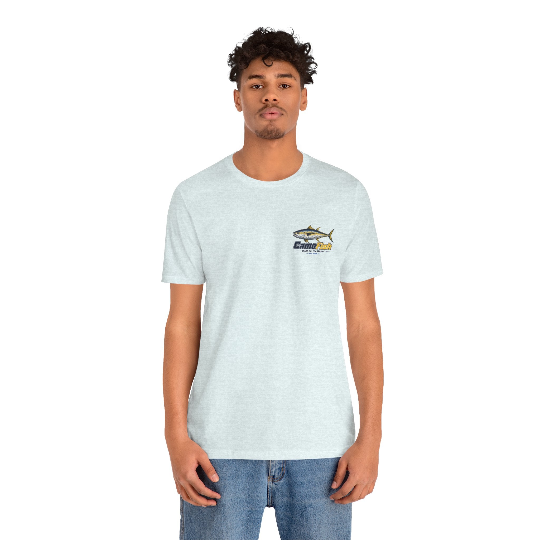 Fishing T-Shirt — "Camo Fish" Built for the Water Graphic Tee