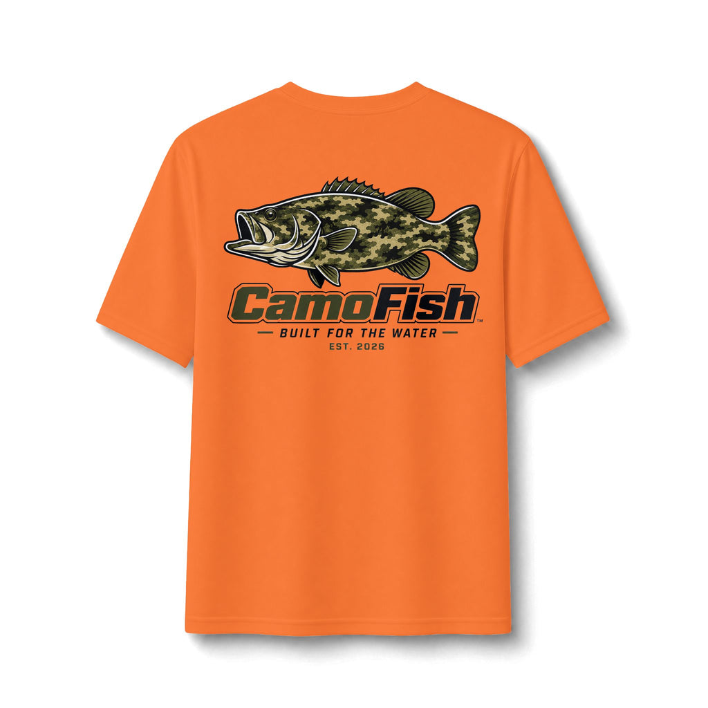 CamoFish Largemouth Bass Performance Tee – Built for the Water Fishing Shirt