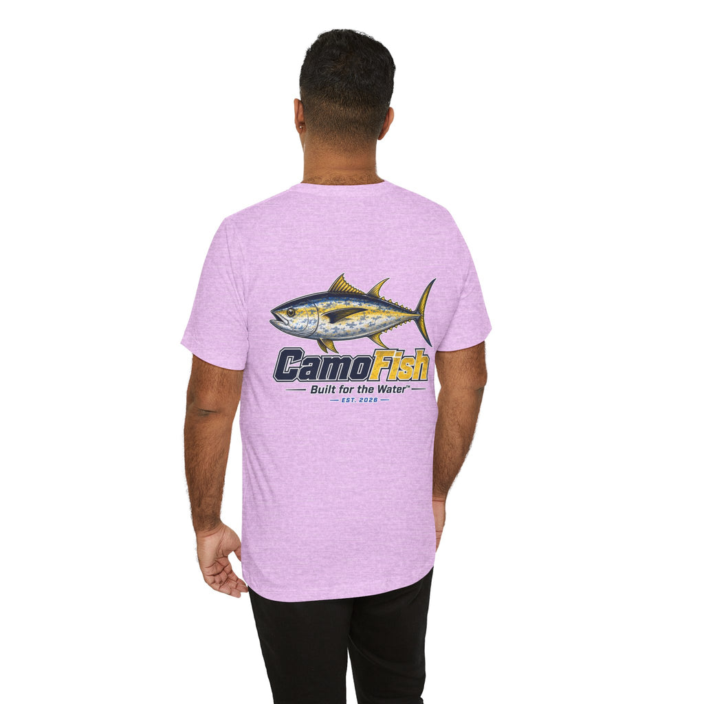 Fishing T-Shirt — "Camo Fish" Built for the Water Graphic Tee