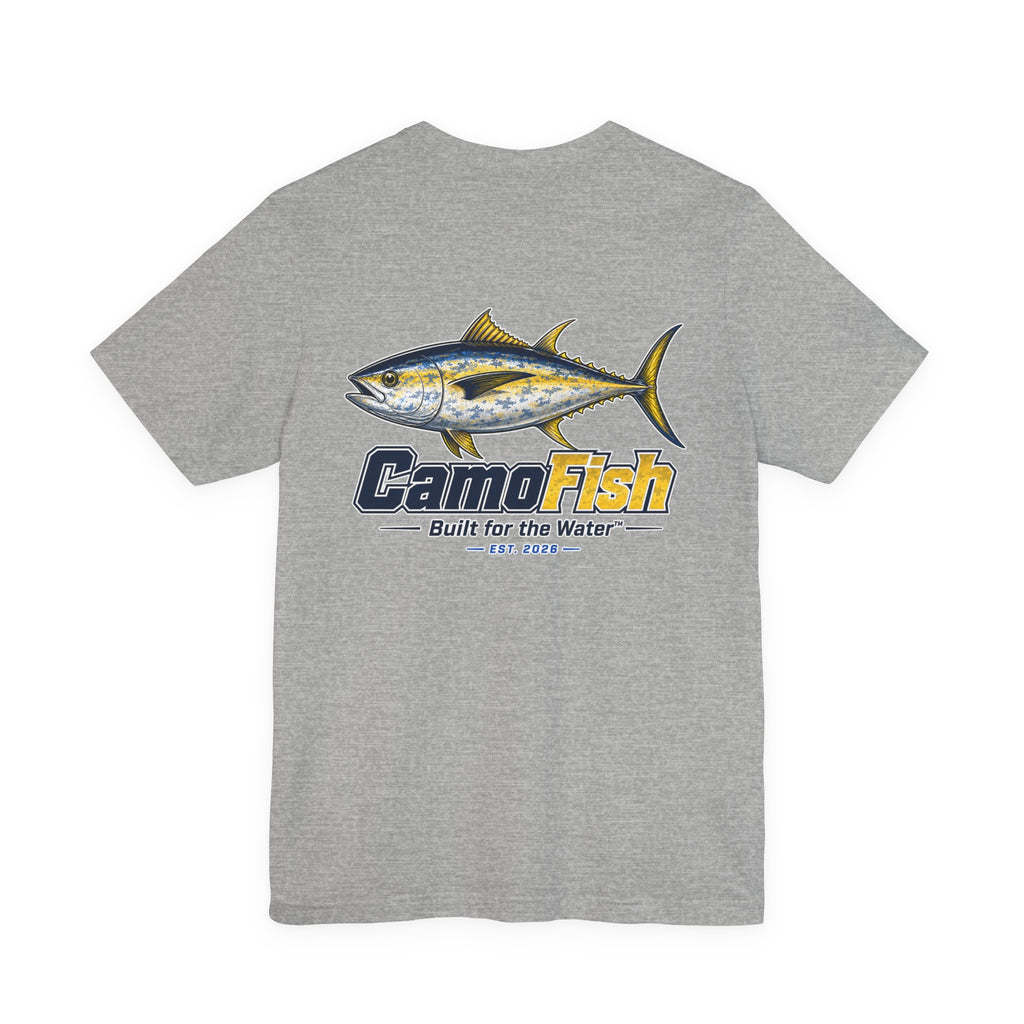 Fishing T-Shirt — "Camo Fish" Built for the Water Graphic Tee