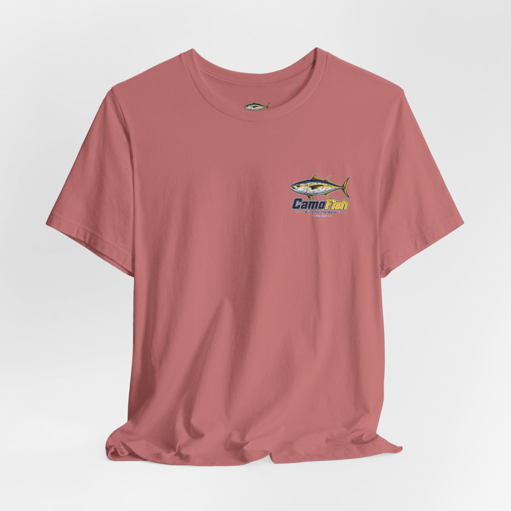 Fishing T-Shirt — "Camo Fish" Built for the Water Graphic Tee