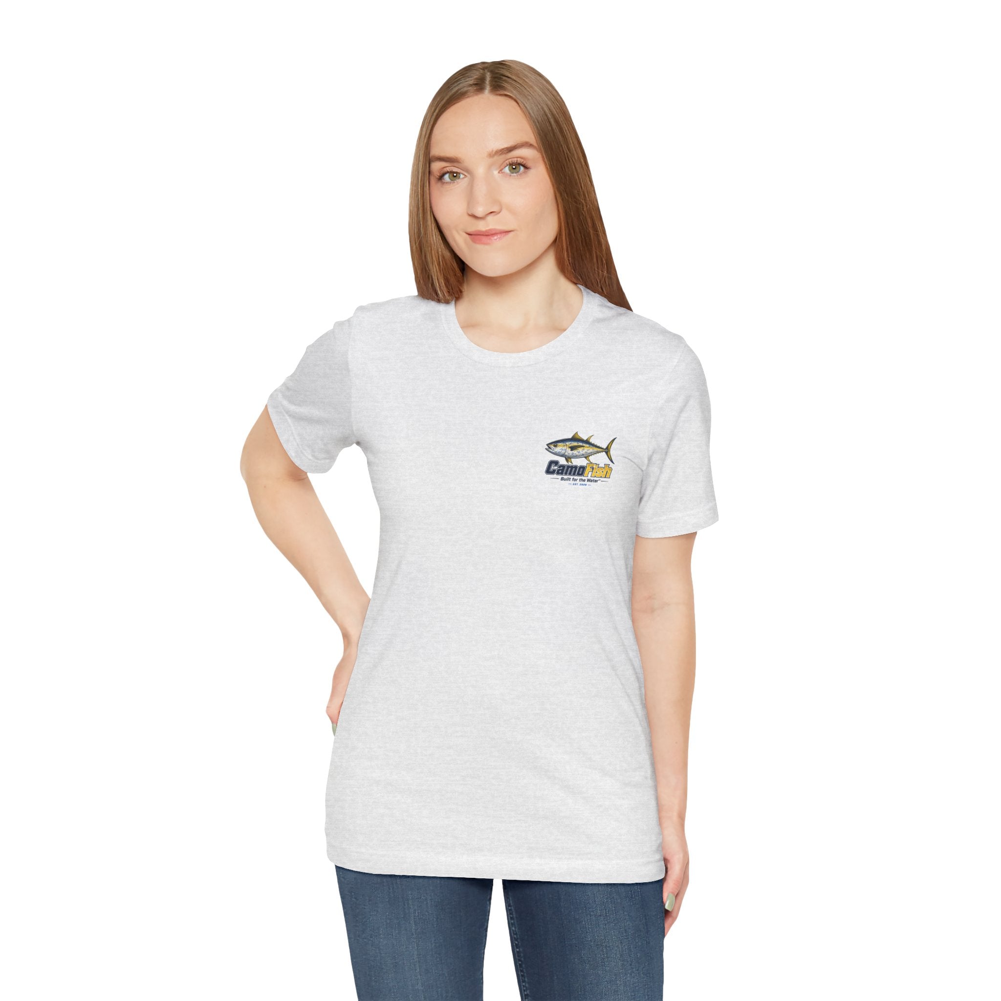 Fishing T-Shirt — "Camo Fish" Built for the Water Graphic Tee