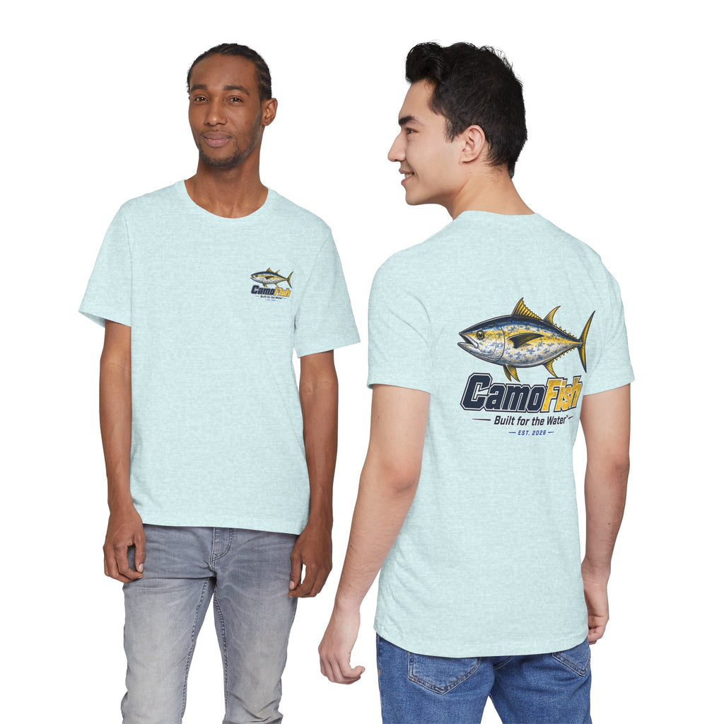 Fishing T-Shirt — "Camo Fish" Built for the Water Graphic Tee