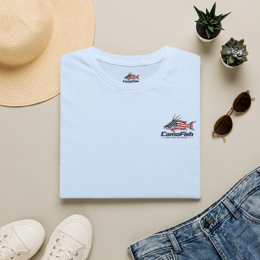 CamoFish Patriotic Hogfish T-Shirt — Casual Fishing Graphic Tee