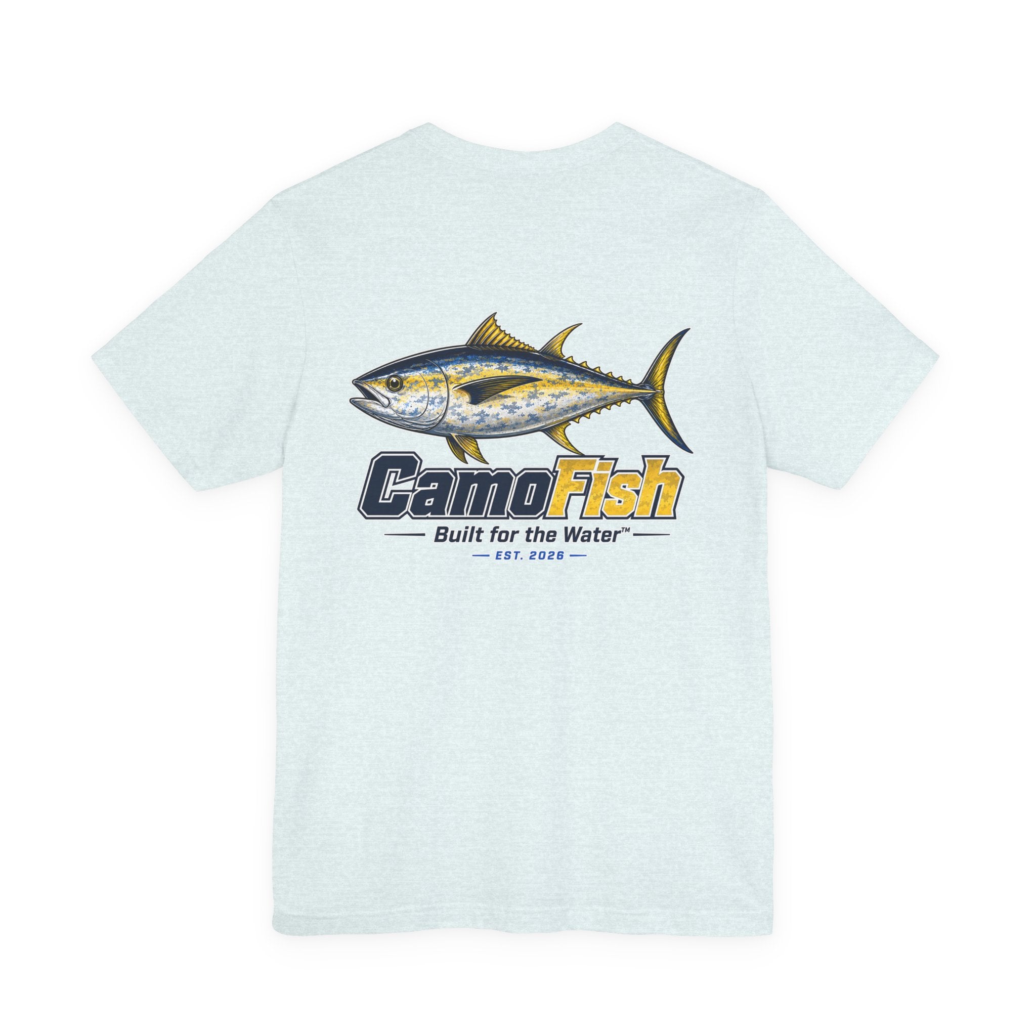 Fishing T-Shirt — "Camo Fish" Built for the Water Graphic Tee
