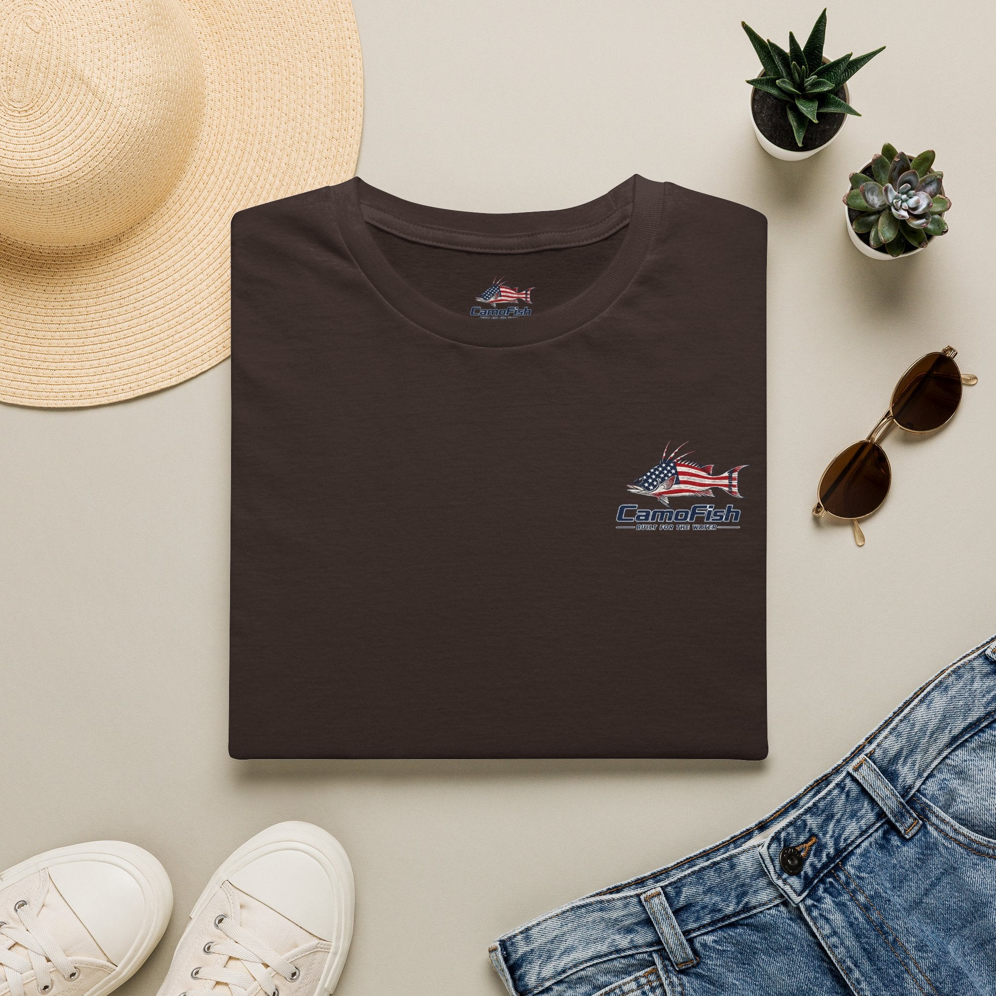 CamoFish Patriotic Hogfish T-Shirt — Casual Fishing Graphic Tee