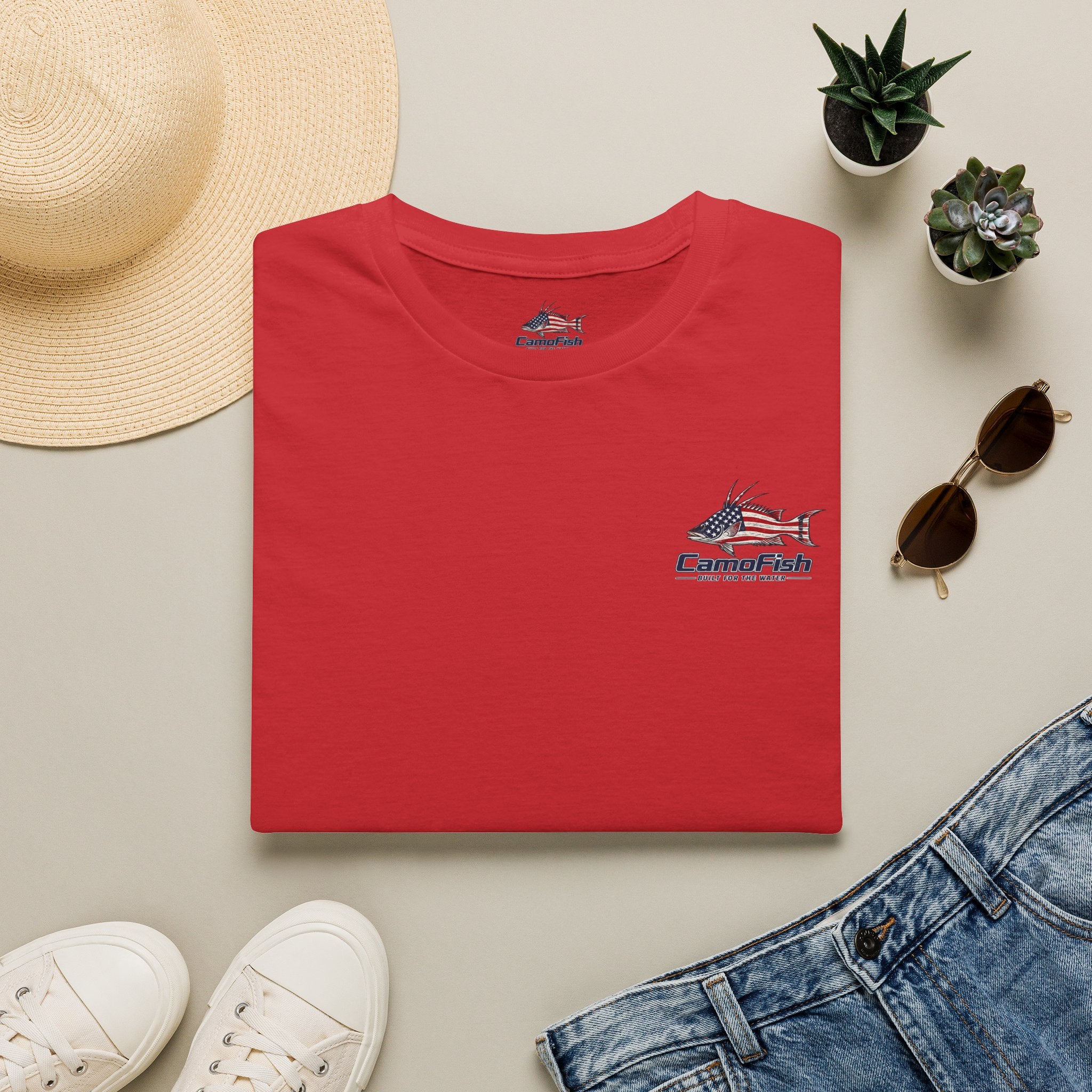 CamoFish Patriotic Hogfish T-Shirt — Casual Fishing Graphic Tee