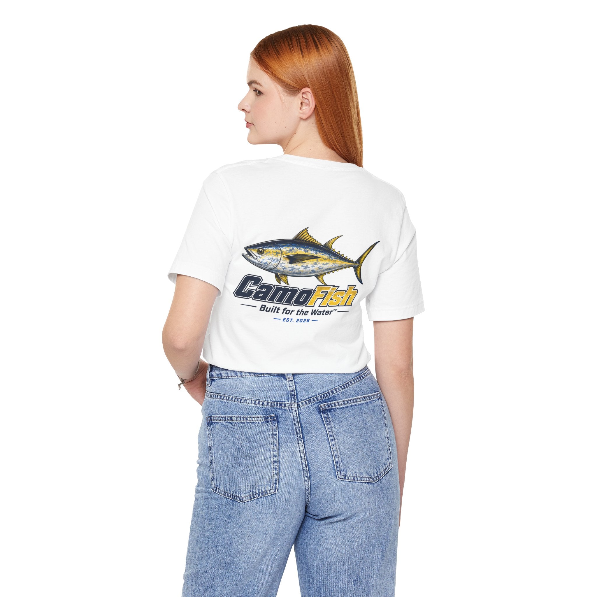 Fishing T-Shirt — "Camo Fish" Built for the Water Graphic Tee