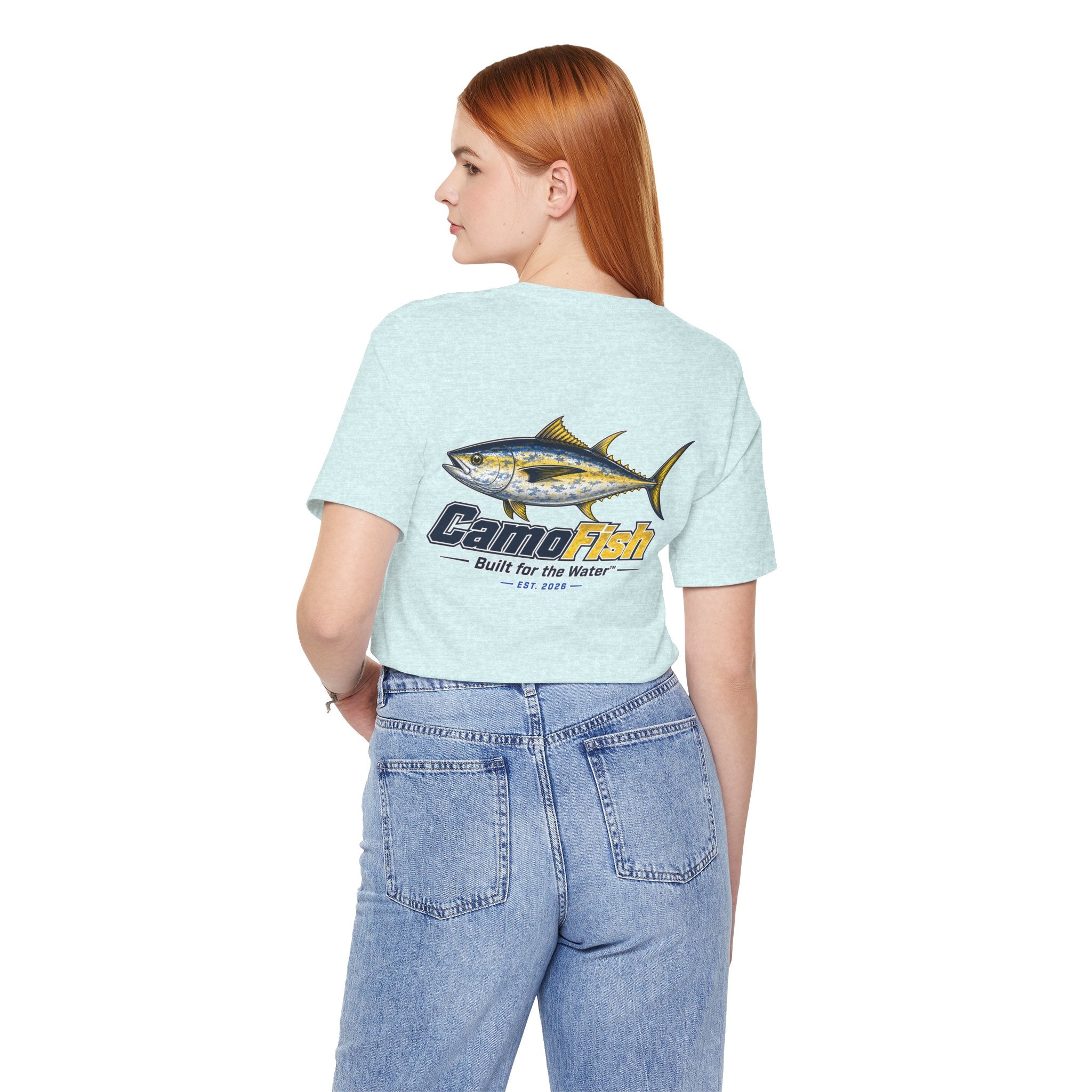 Fishing T-Shirt — "Camo Fish" Built for the Water Graphic Tee