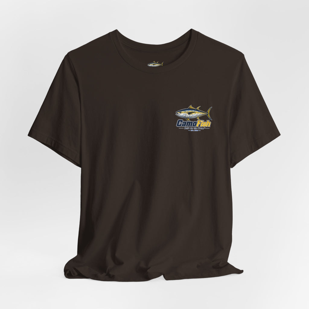 Fishing T-Shirt — "Camo Fish" Built for the Water Graphic Tee