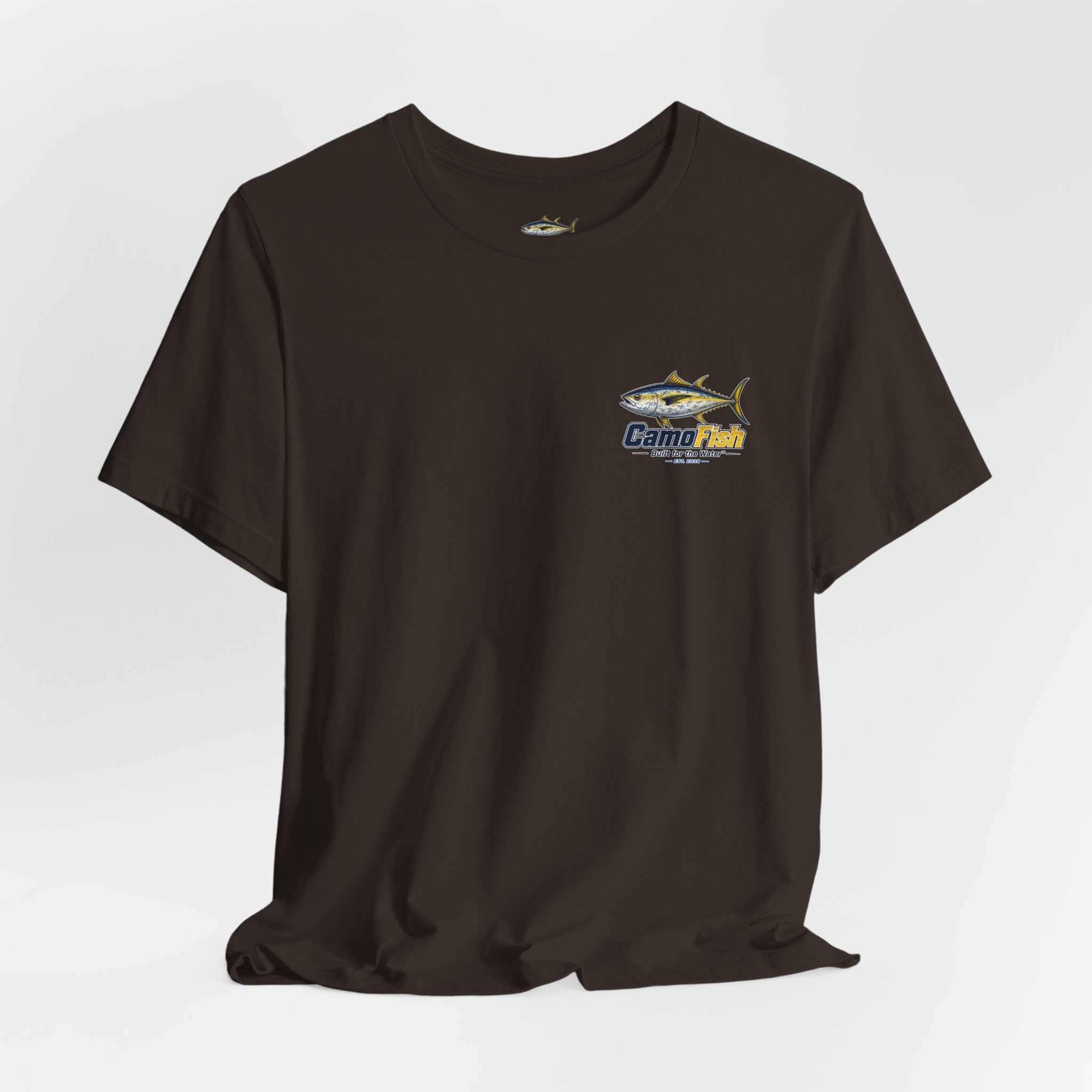 Fishing T-Shirt — "Camo Fish" Built for the Water Graphic Tee