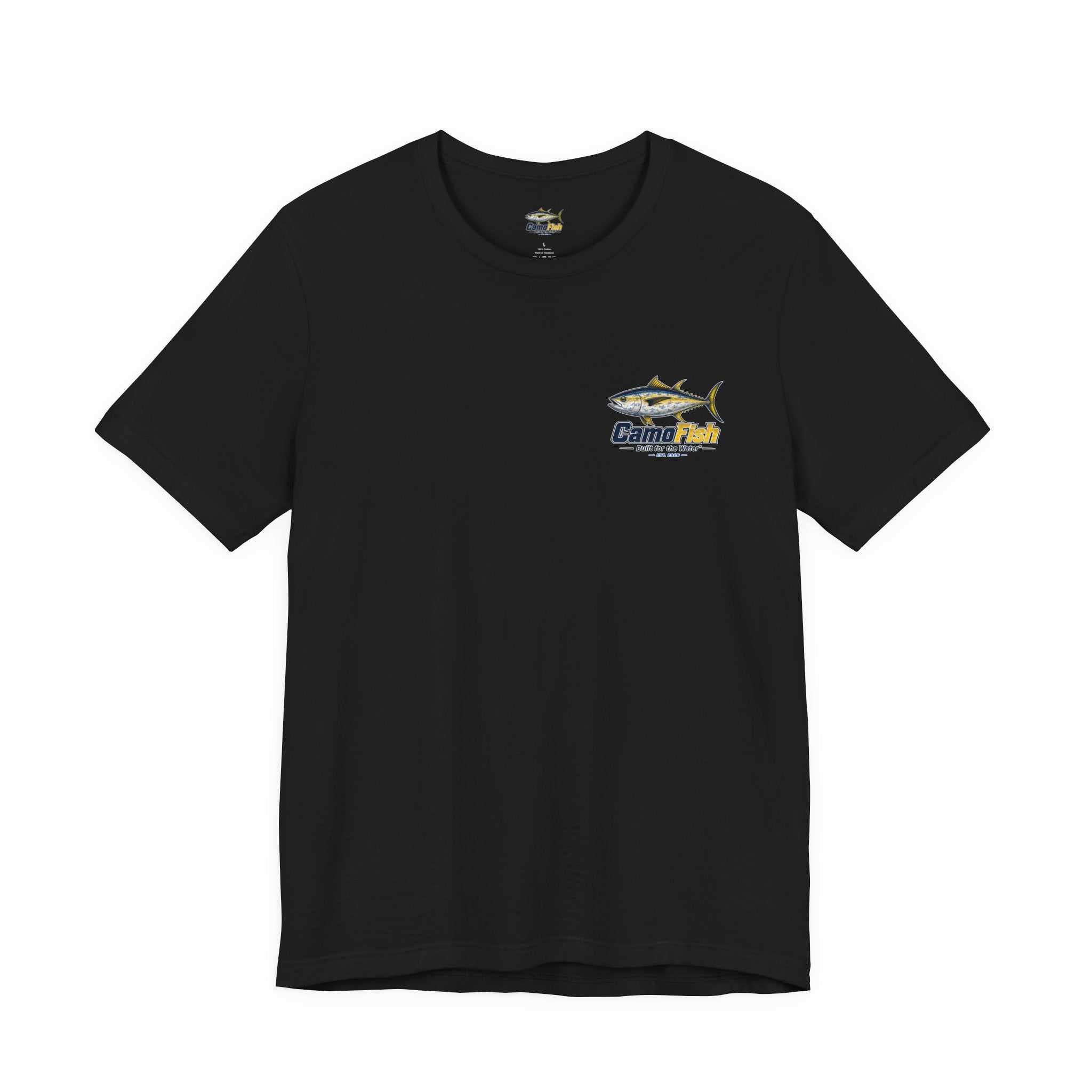 Fishing T-Shirt — "Camo Fish" Built for the Water Graphic Tee