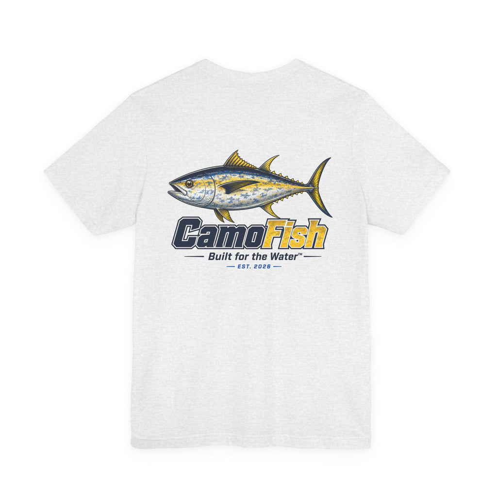 Fishing T-Shirt — "Camo Fish" Built for the Water Graphic Tee