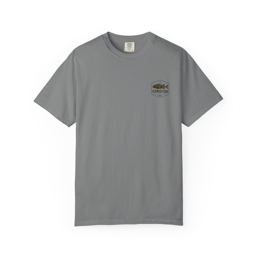 CamoFish Logo Fishing Tee — Soft Cotton Outdoor Gear T-Shirt for Anglers