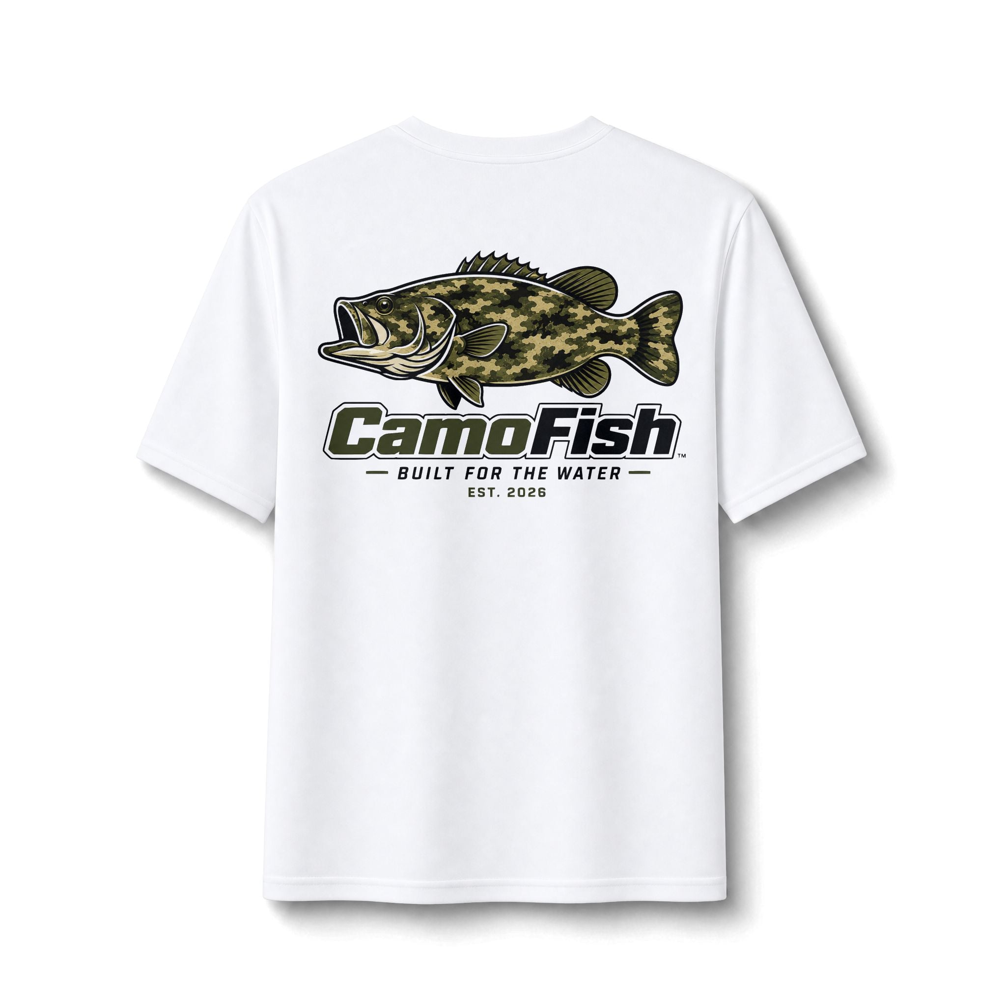 CamoFish Largemouth Bass Performance Tee – Built for the Water Fishing Shirt