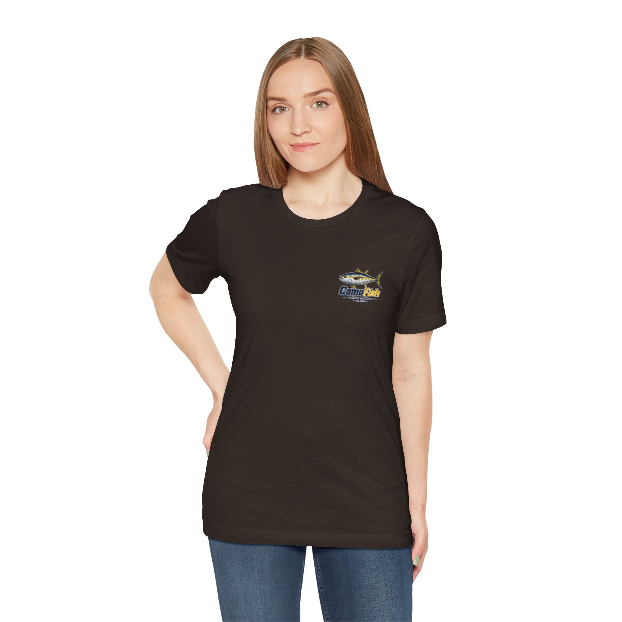Fishing T-Shirt — "Camo Fish" Built for the Water Graphic Tee