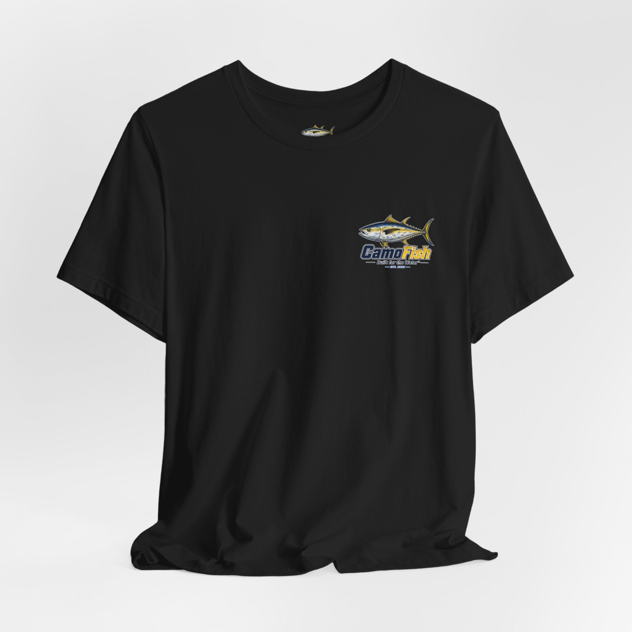 Fishing T-Shirt — "Camo Fish" Built for the Water Graphic Tee
