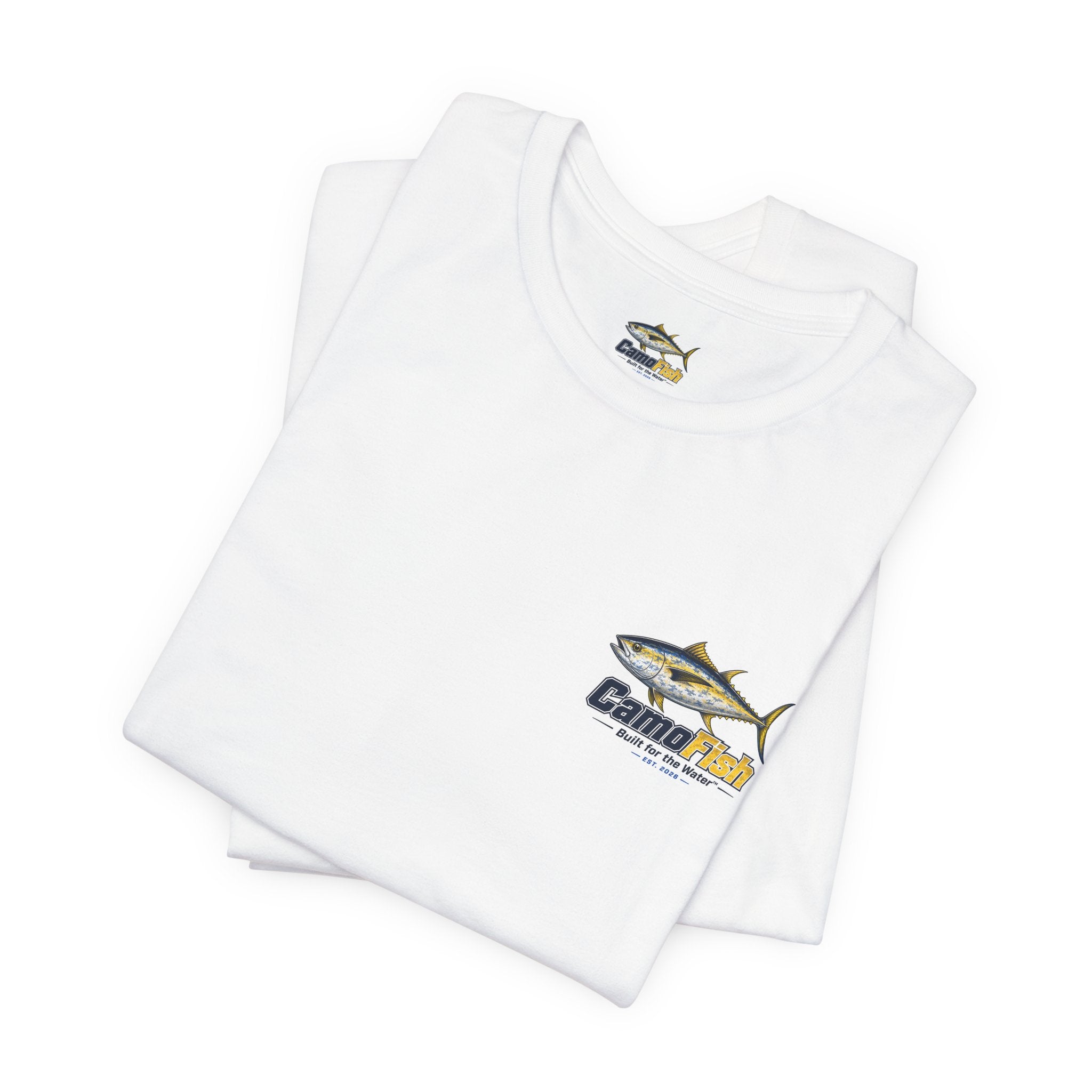 Fishing T-Shirt — "Camo Fish" Built for the Water Graphic Tee