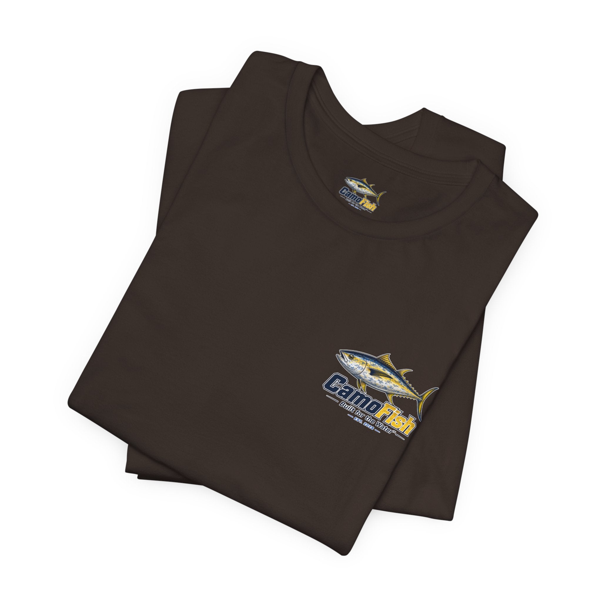 Fishing T-Shirt — "Camo Fish" Built for the Water Graphic Tee