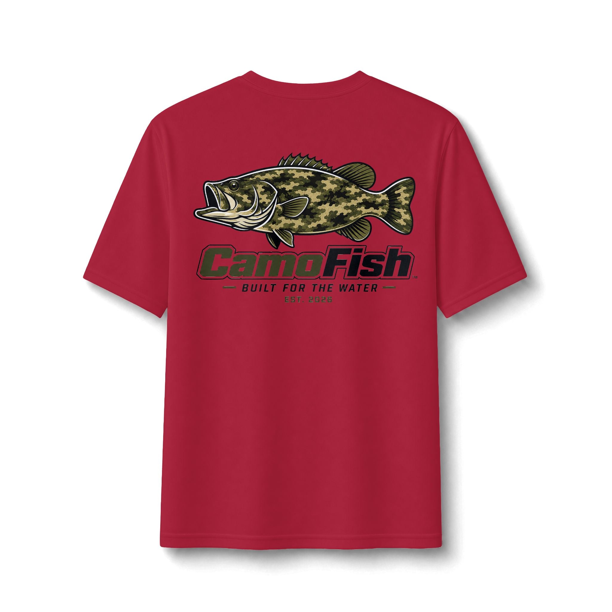 CamoFish Largemouth Bass Performance Tee – Built for the Water Fishing Shirt