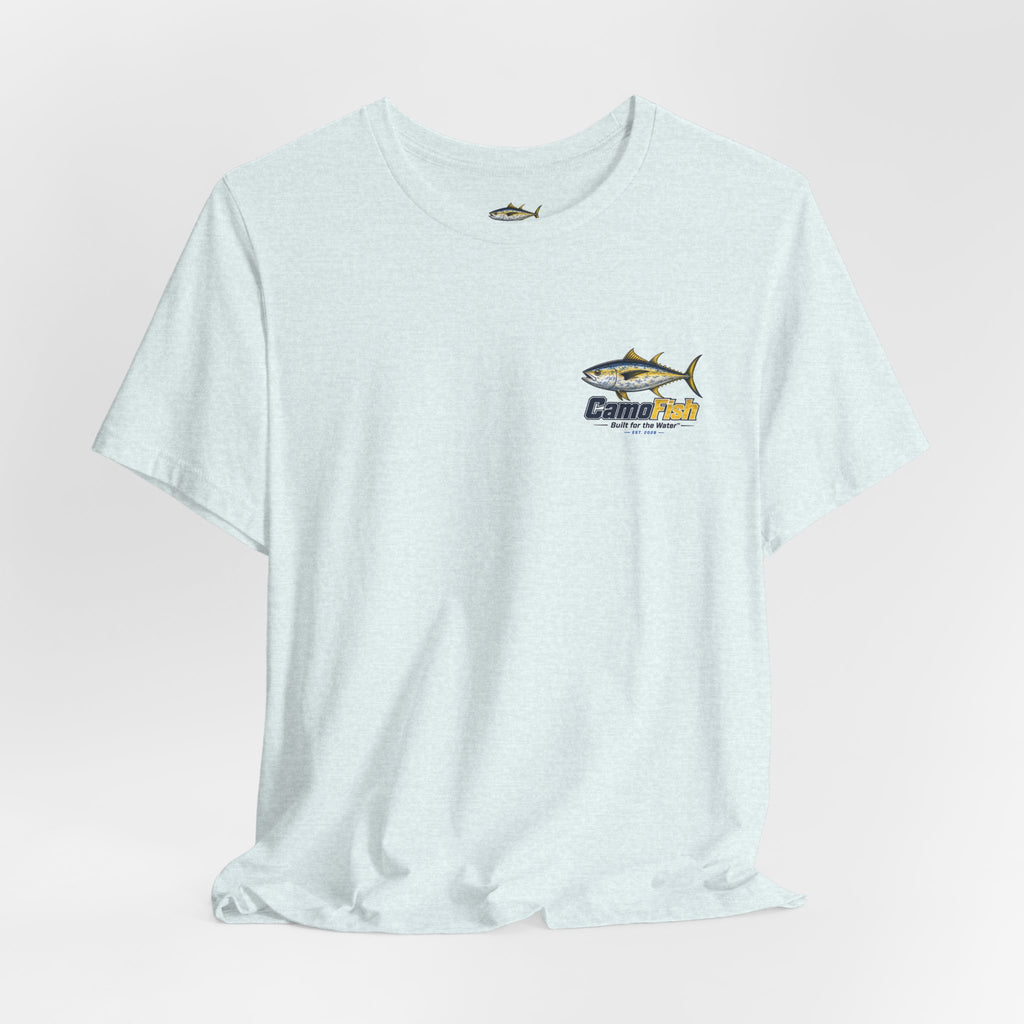 Fishing T-Shirt — "Camo Fish" Built for the Water Graphic Tee