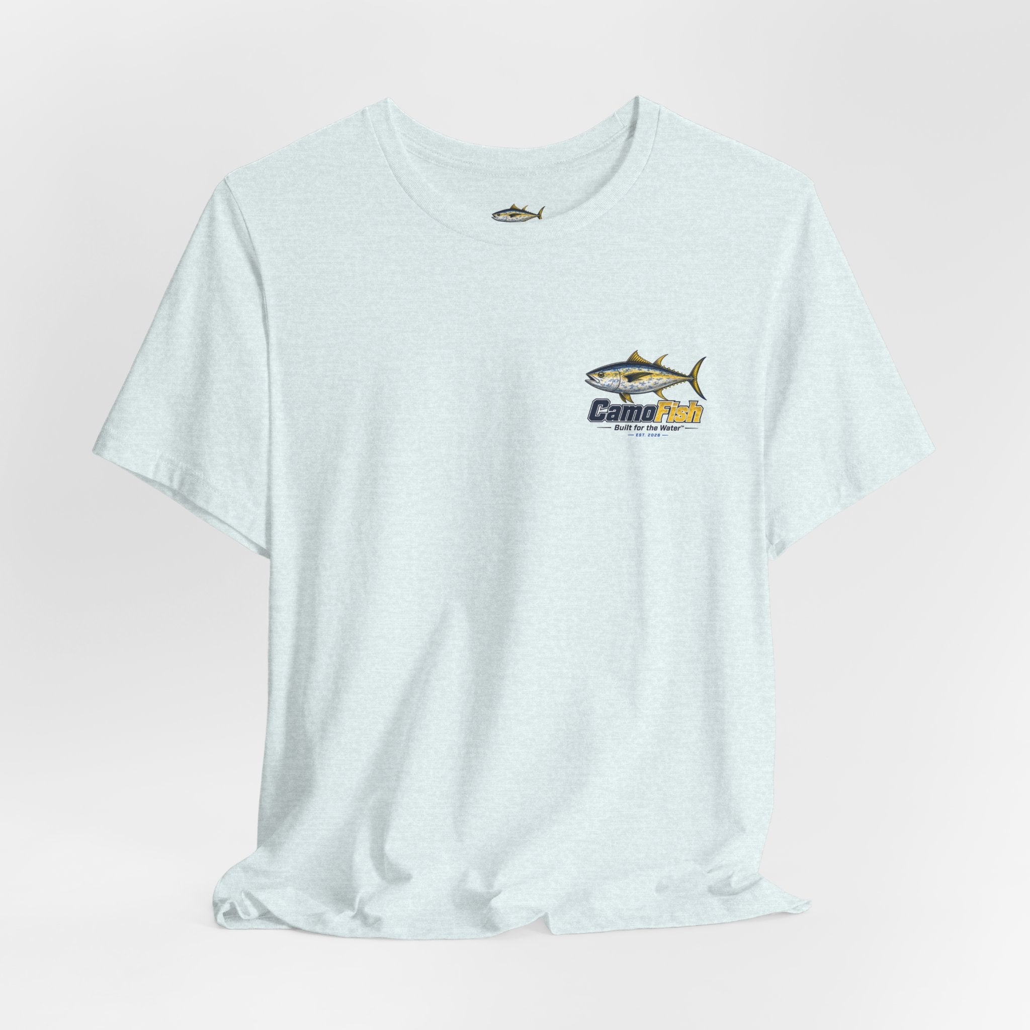 Fishing T-Shirt — "Camo Fish" Built for the Water Graphic Tee