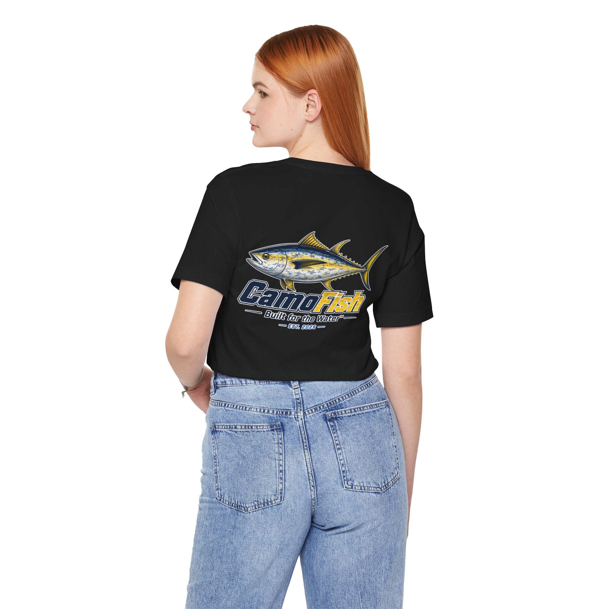 Fishing T-Shirt — "Camo Fish" Built for the Water Graphic Tee