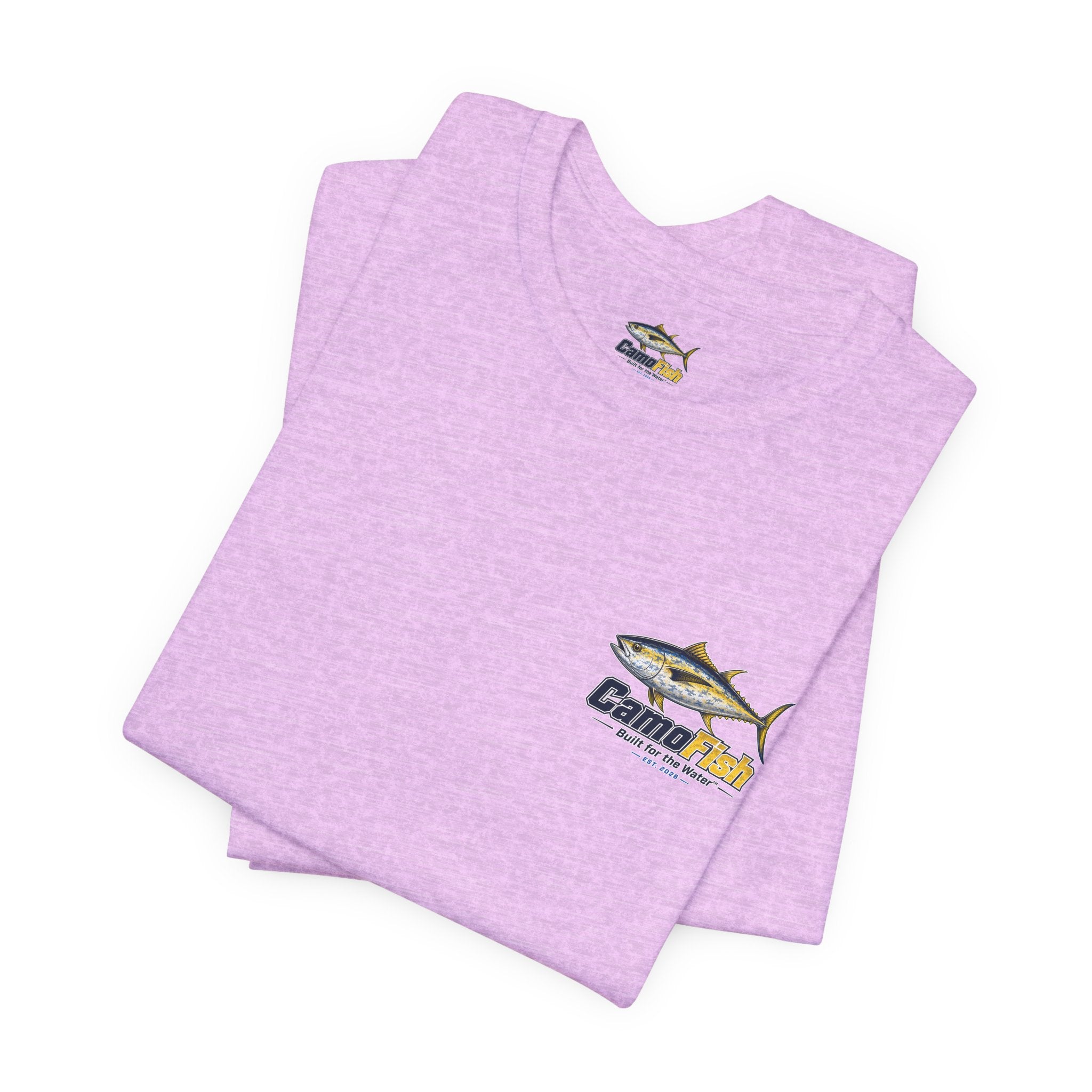 Fishing T-Shirt — "Camo Fish" Built for the Water Graphic Tee