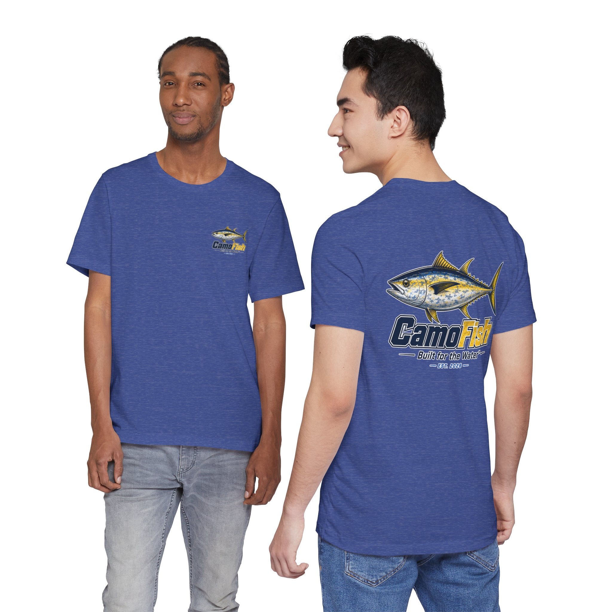Fishing T-Shirt — "Camo Fish" Built for the Water Graphic Tee