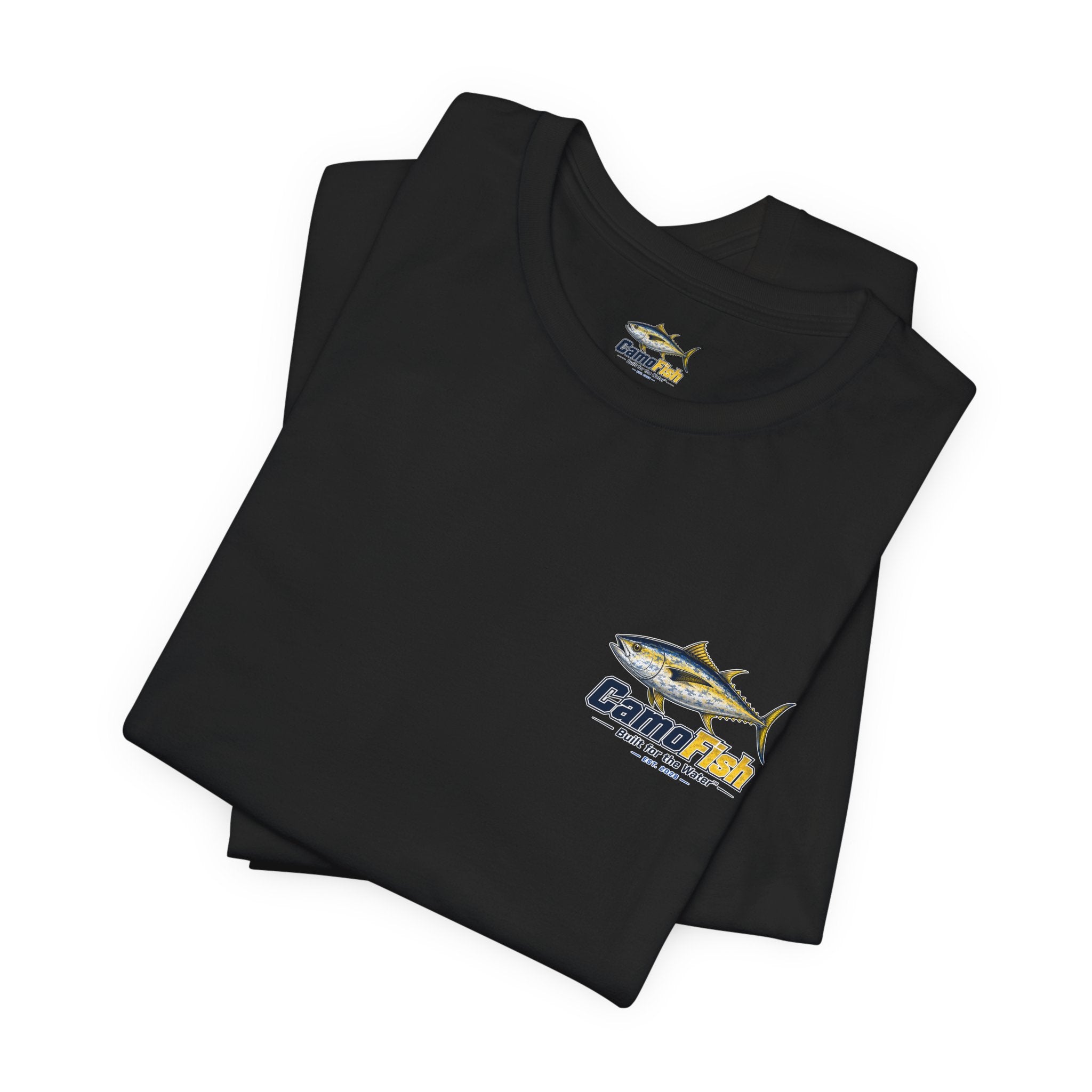 Fishing T-Shirt — "Camo Fish" Built for the Water Graphic Tee