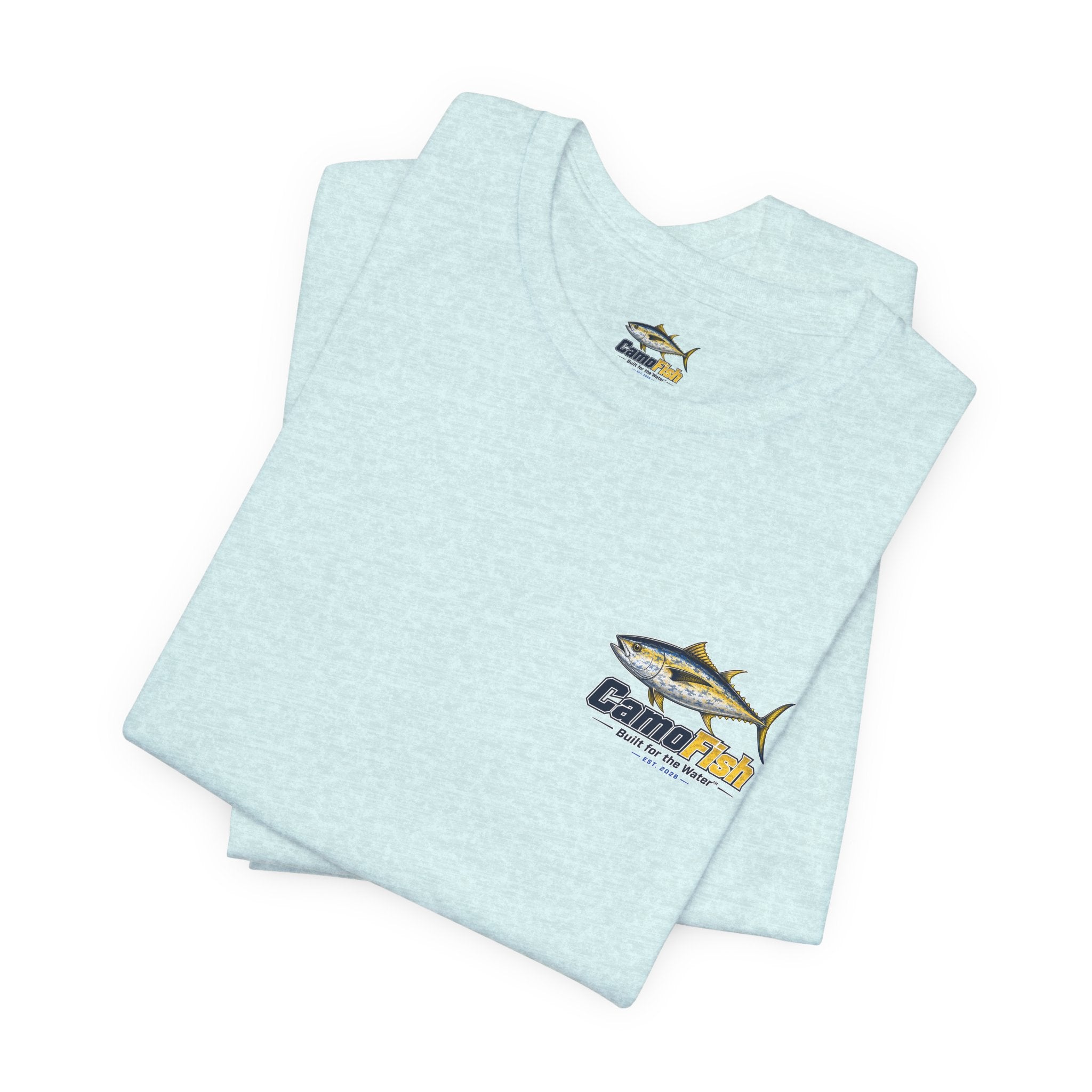 Fishing T-Shirt — "Camo Fish" Built for the Water Graphic Tee