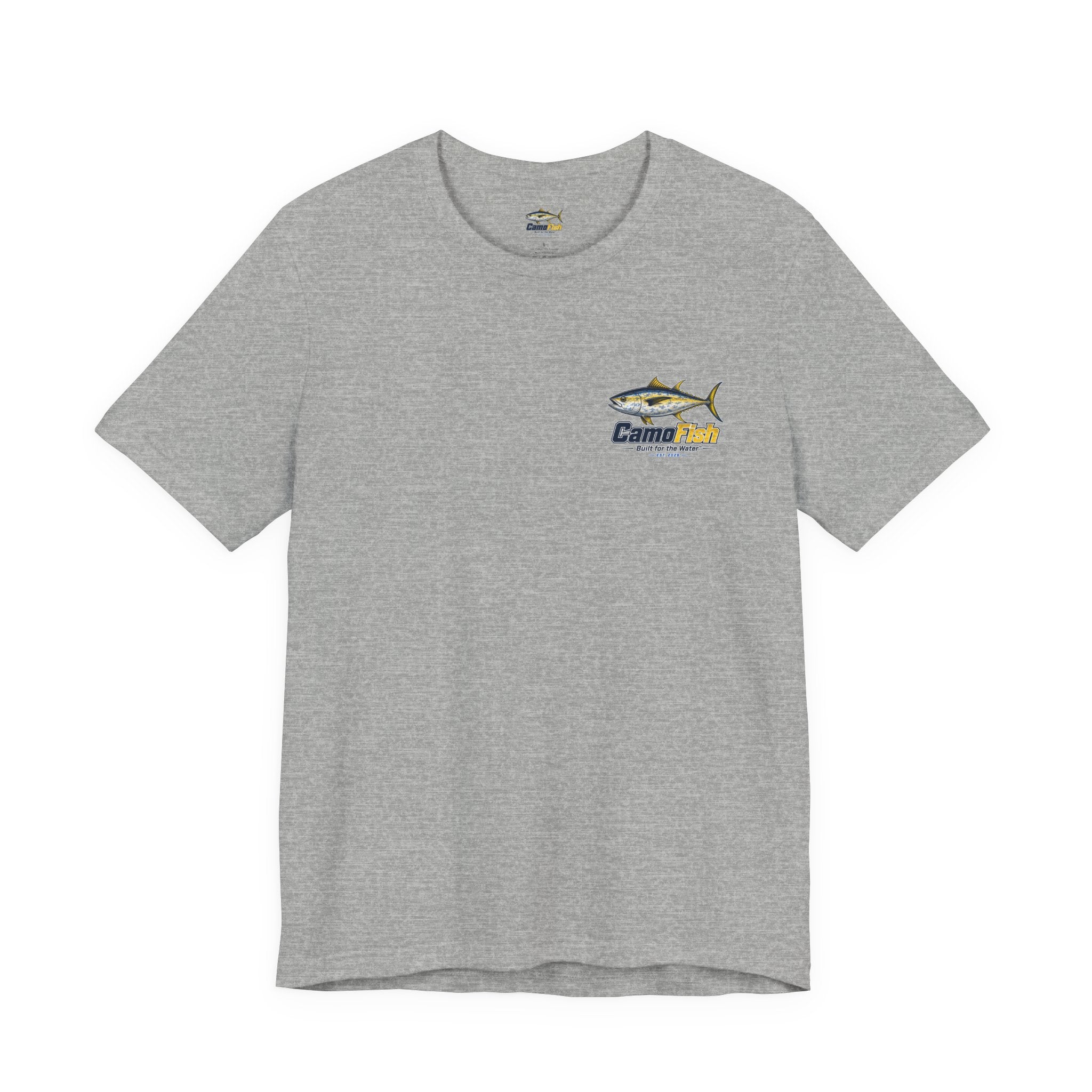Fishing T-Shirt — "Camo Fish" Built for the Water Graphic Tee