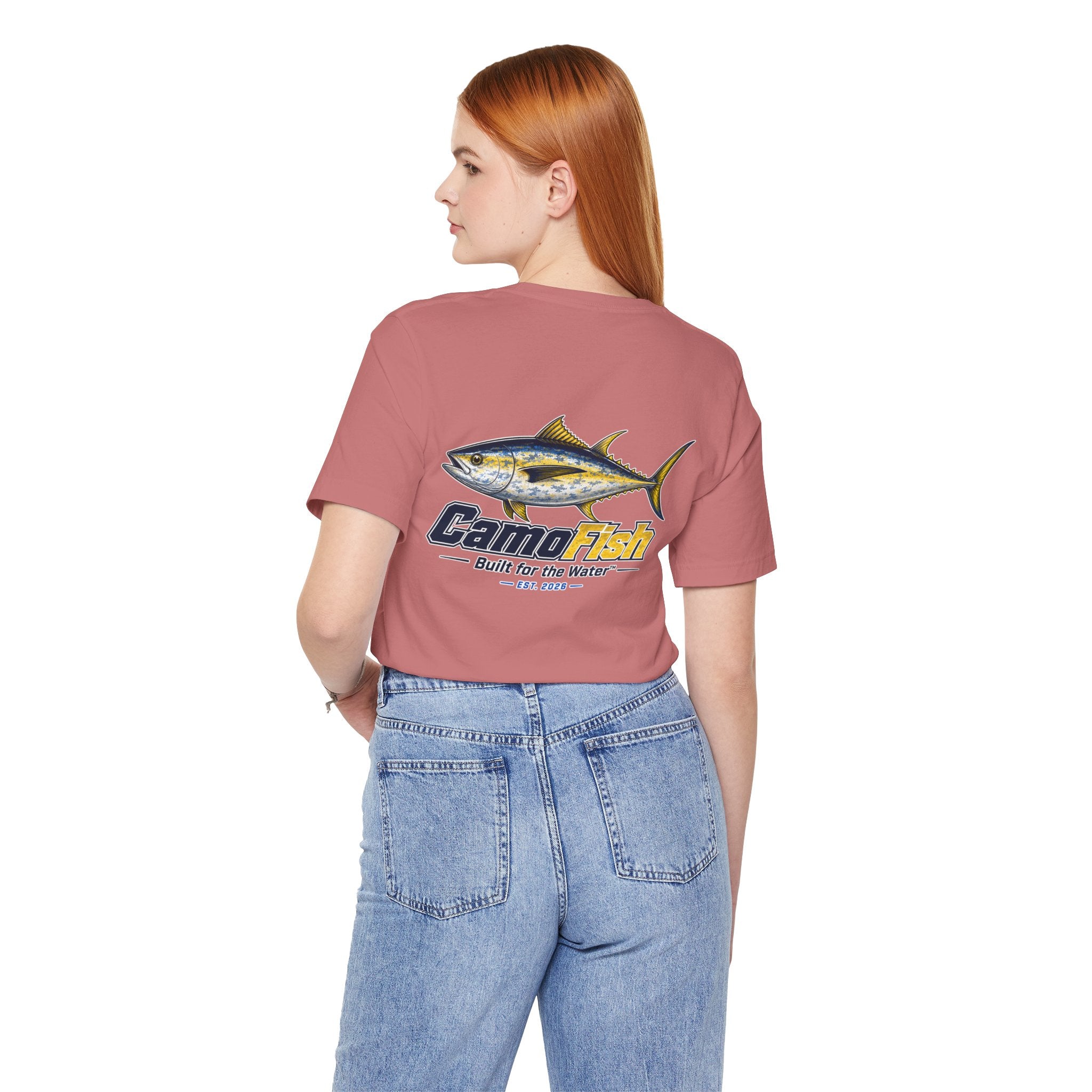 Fishing T-Shirt — "Camo Fish" Built for the Water Graphic Tee