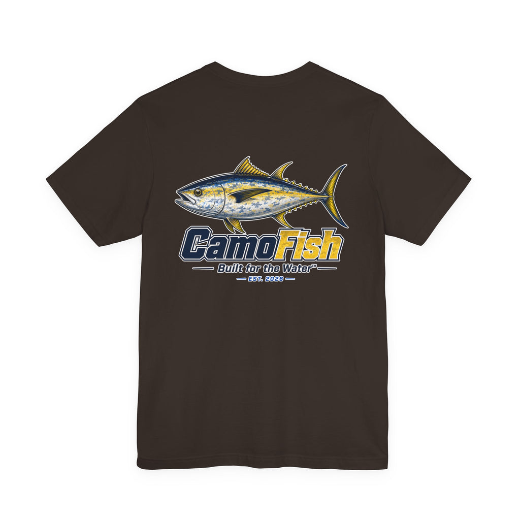 Fishing T-Shirt — "Camo Fish" Built for the Water Graphic Tee