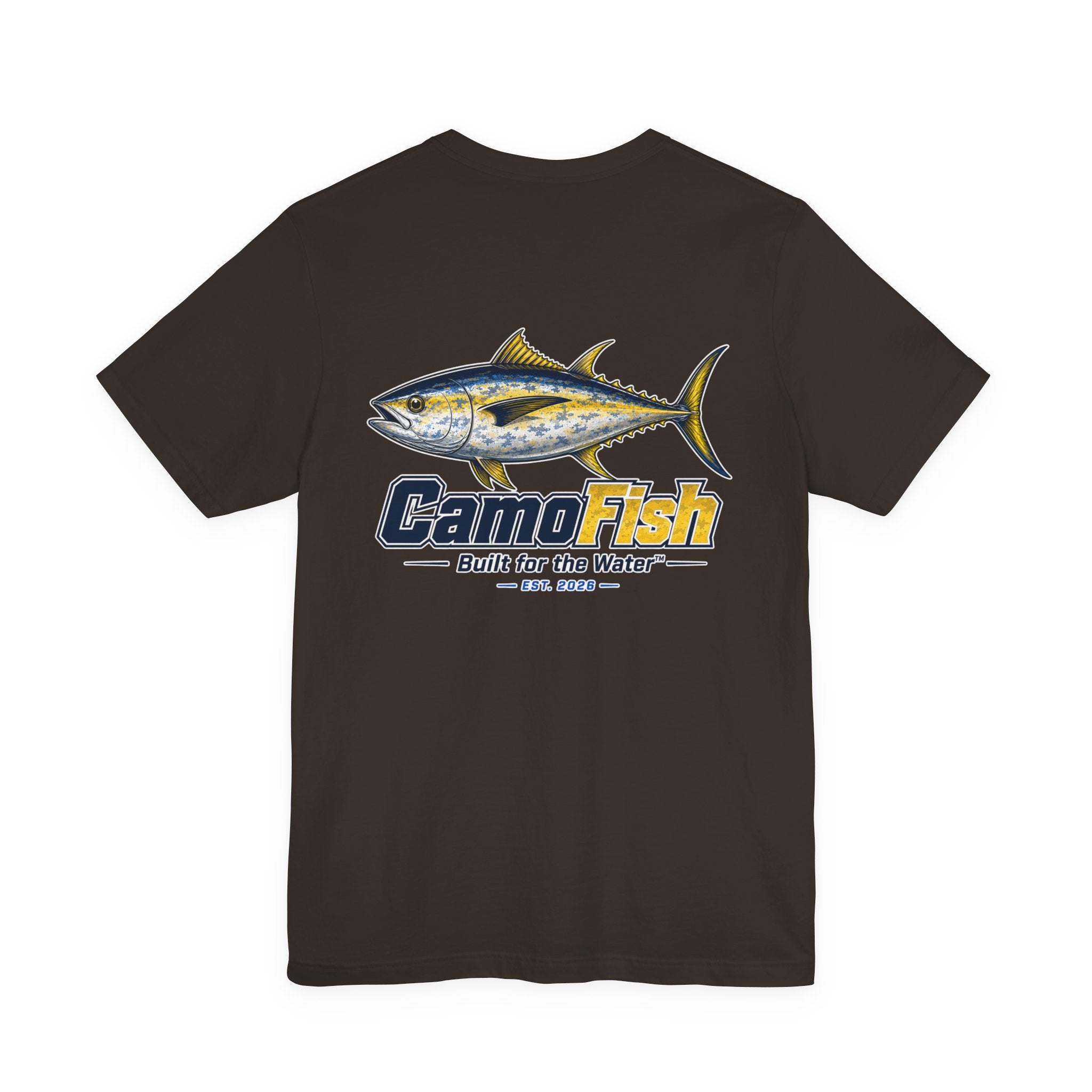 Fishing T-Shirt — "Camo Fish" Built for the Water Graphic Tee