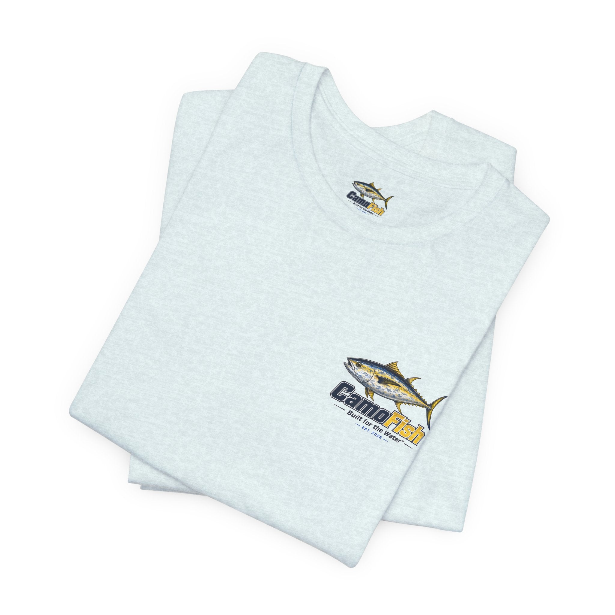 Fishing T-Shirt — "Camo Fish" Built for the Water Graphic Tee