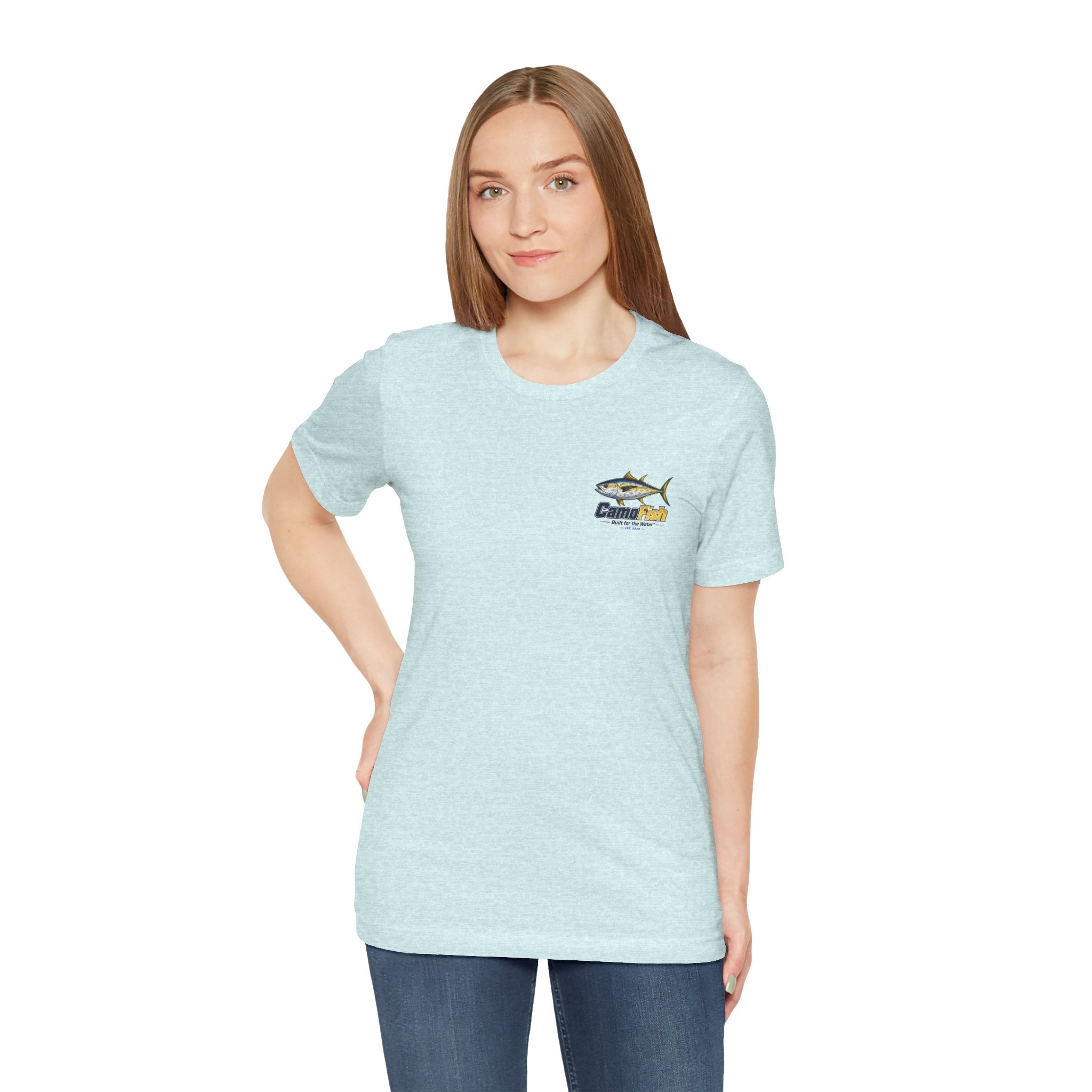 Fishing T-Shirt — "Camo Fish" Built for the Water Graphic Tee
