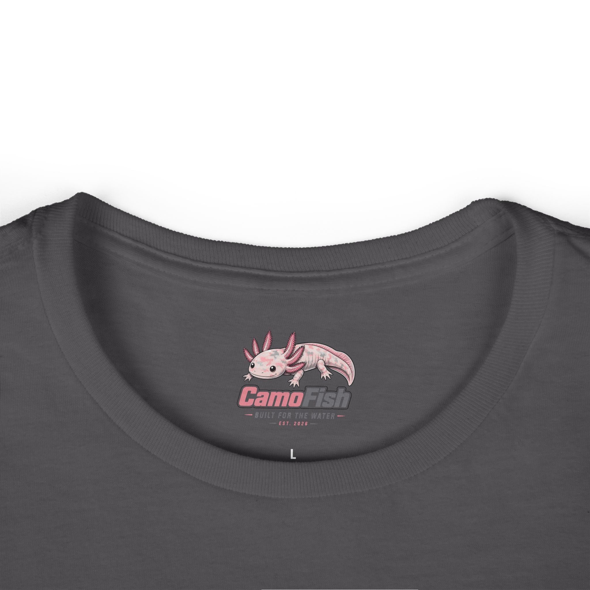 CamoFish Axolotl Tee — "Built for the Water" Women's T-Shirt