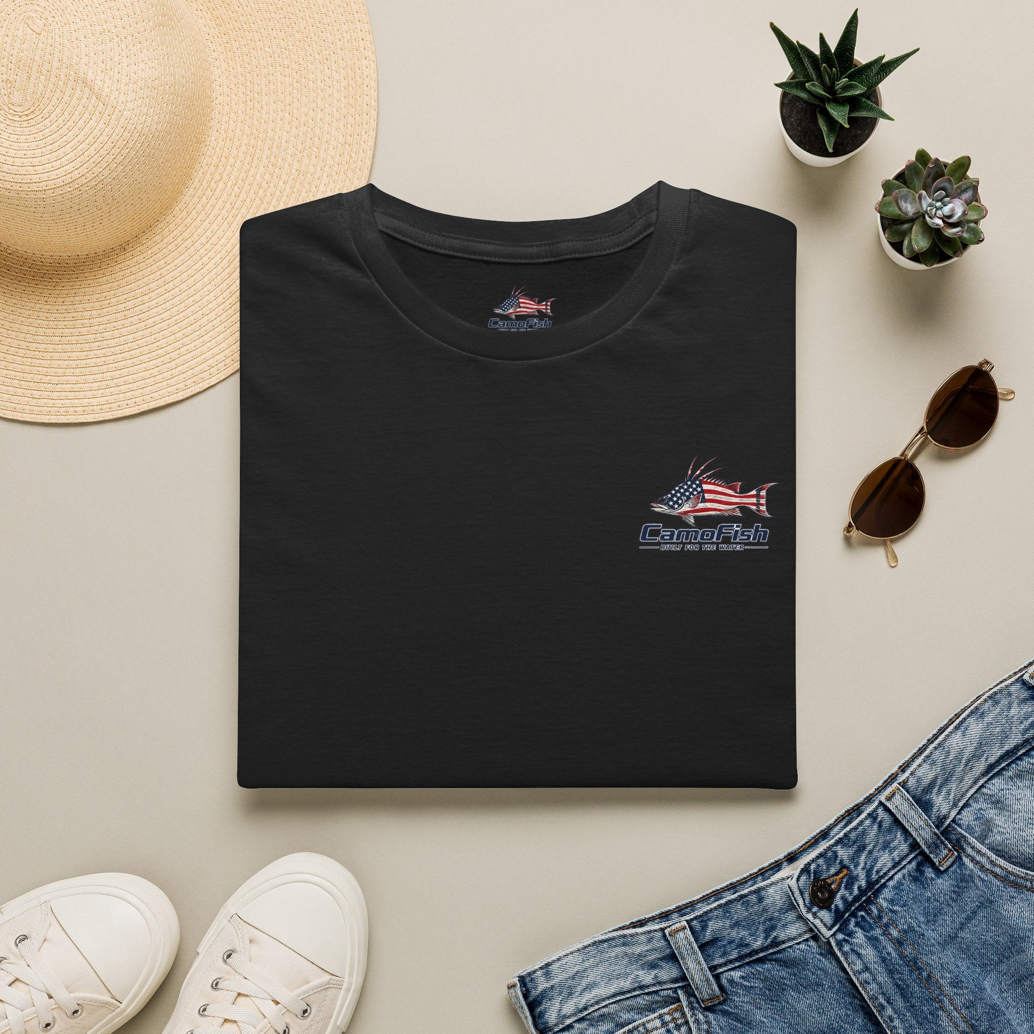 CamoFish Patriotic Hogfish T-Shirt — Casual Fishing Graphic Tee
